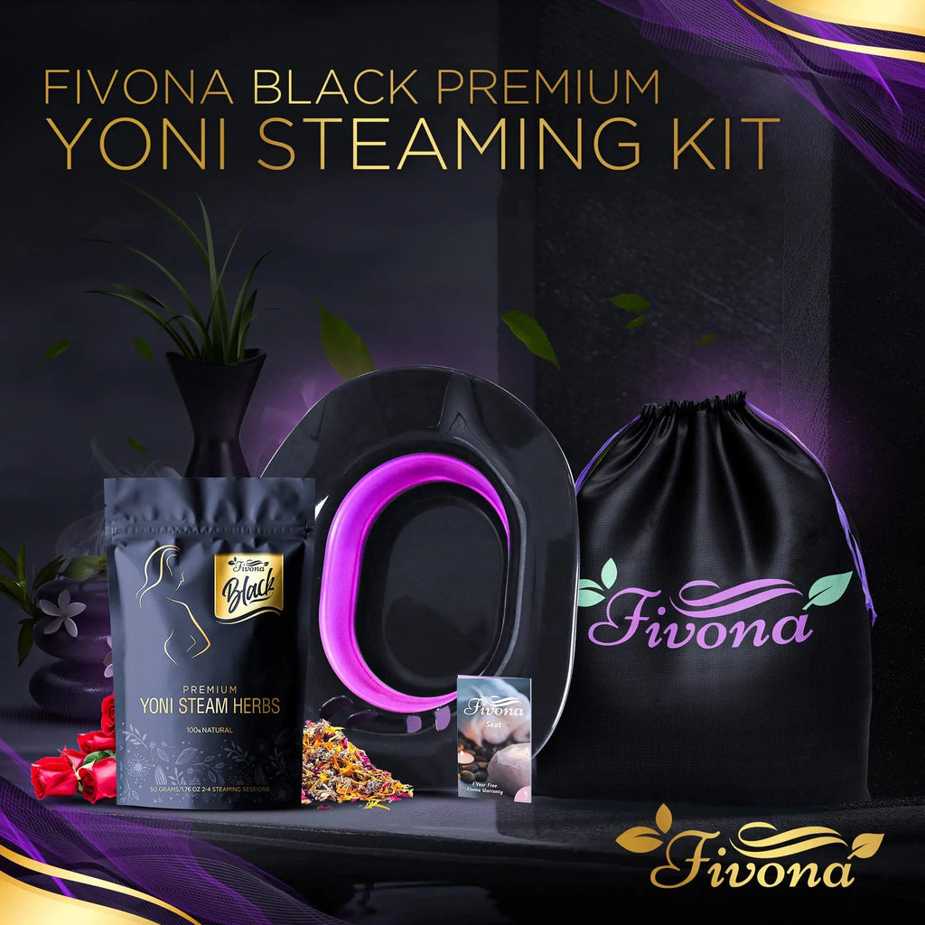 Fivona 3-in-1 Yoni Steam Kit Black - Foldable Over The Toilet Steamer Seat with Herbal Blend and Storage FIVONA Au supplements