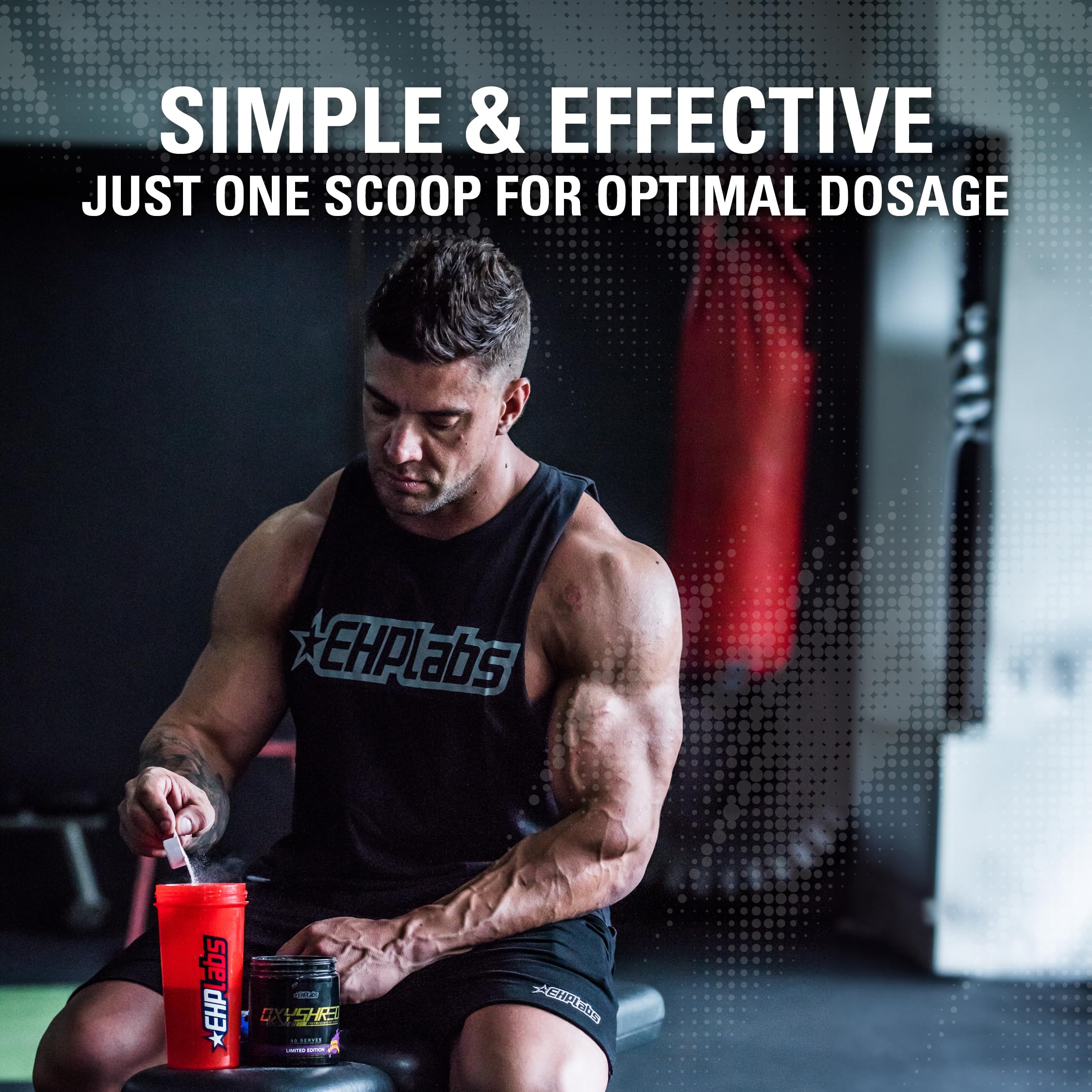 EHP Labs OxyShred Hardcore Super Dosed Pre Workout Powder - Preworkout Powder with L Glutamine & Acetyl L Carnitine, Energy Boost Drink - 275mg of Caffeine