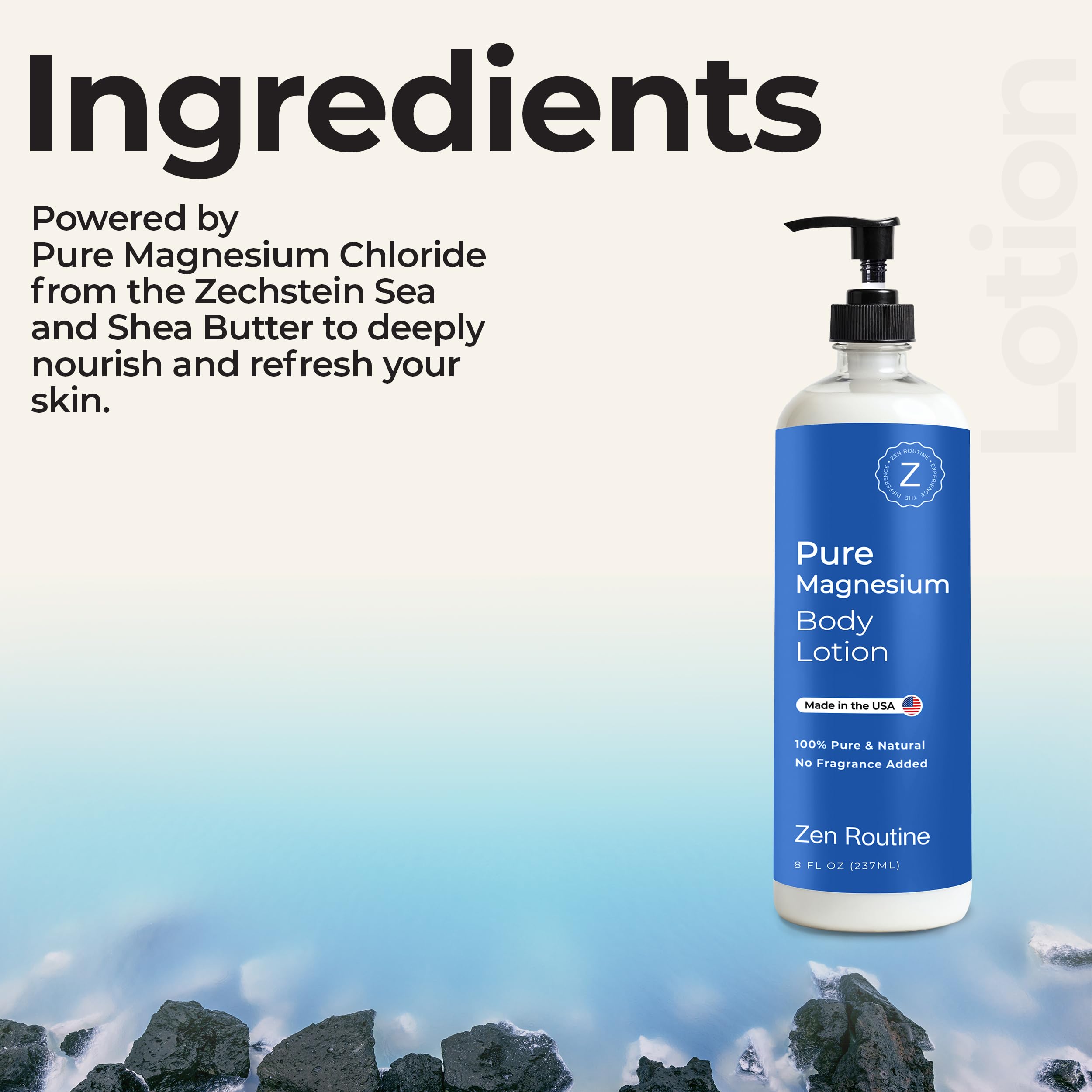 Zen Routine Magnesium Lotion for Sleep, Leg Cramps & Muscle Soreness with Shea Butter | Award-Winning Cream For Sleep – Safe for Kids – Unscented, Non-Greasy, Ultra Soothing – Made in USA Zen Routine Au supplements