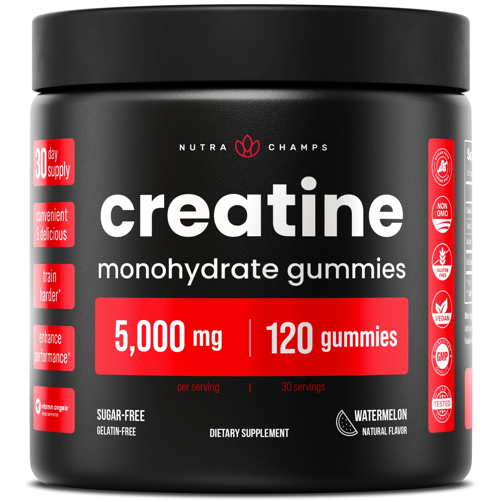 NutraChamps 120 Creatine Gummies for Men & Women - 5g Sugar Free Chewable Creatine Monohydrate Gummies - Supports Protein Synthesis, Muscle Recovery & Workout Performance NutraChamps Au supplements