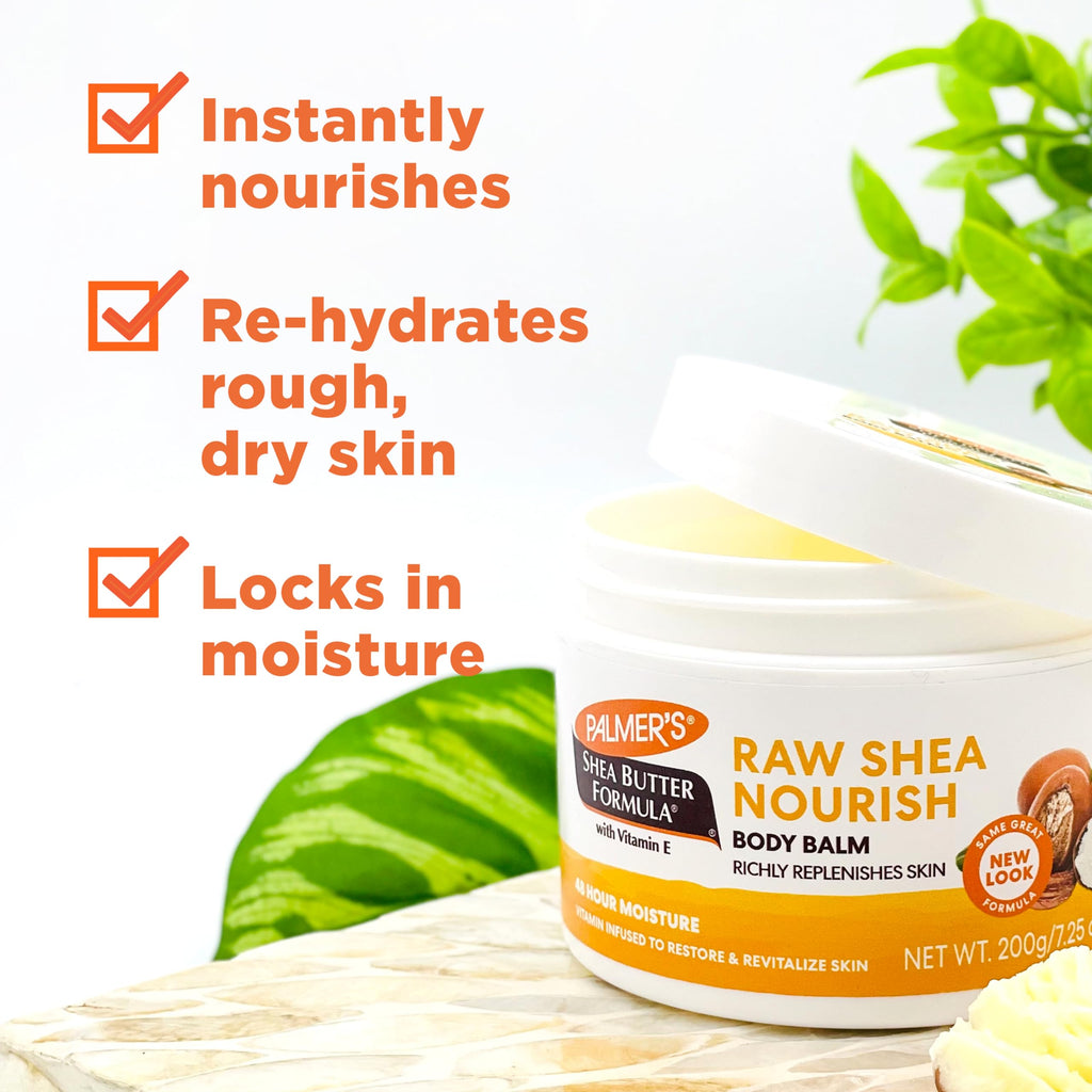 Palmer's Shea Butter Formula Raw African Shea Butter Balm, Nourishing Body Moisturizer
