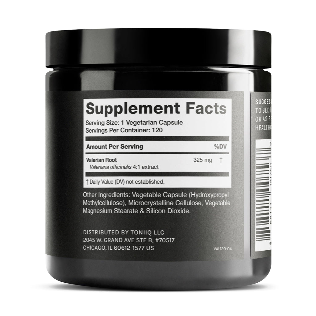 Toniiq Valerian Root Capsules - Ultra High Potency 4:1 Extract - Highly Concentrated - Third-Party Lab Tested - 120 Capsules Toniiq Au supplements