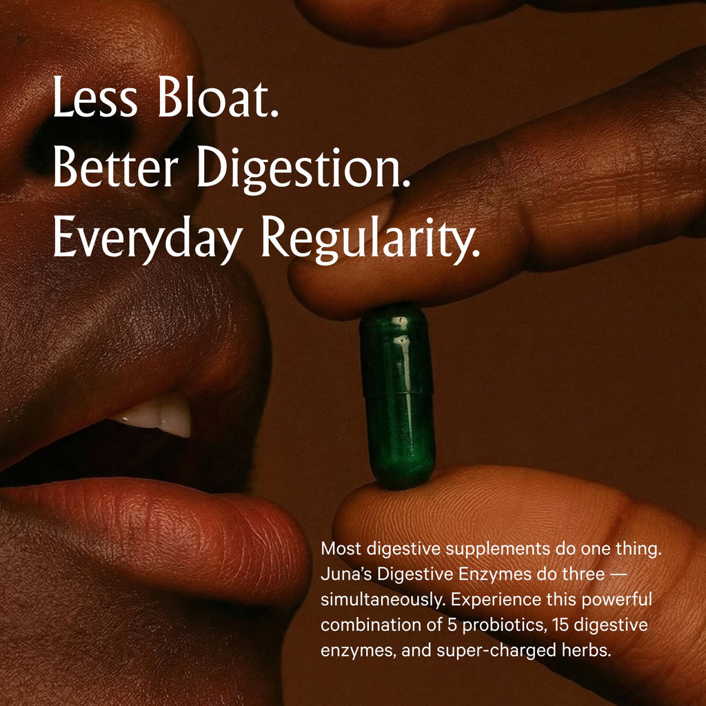 Juna Digestive Enzymes + Probiotic — 3-in-1 Daily Gut Support for Bloat Relief, Smooth Digestion & Microbiome Balance | 15 Enzymes, 5 Probiotics, 8 Botanicals | Vegan, 3rd-Party Tested | 60 Capsules Juna Au supplements