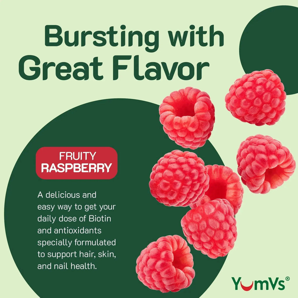 YumVs Teen Multivitamin Gummies with Biotin and Antioxidants - Raspberry Flavor - Hair Skin Nails Support - Kosher Teenager Vitamins YUM-V'S Au supplements