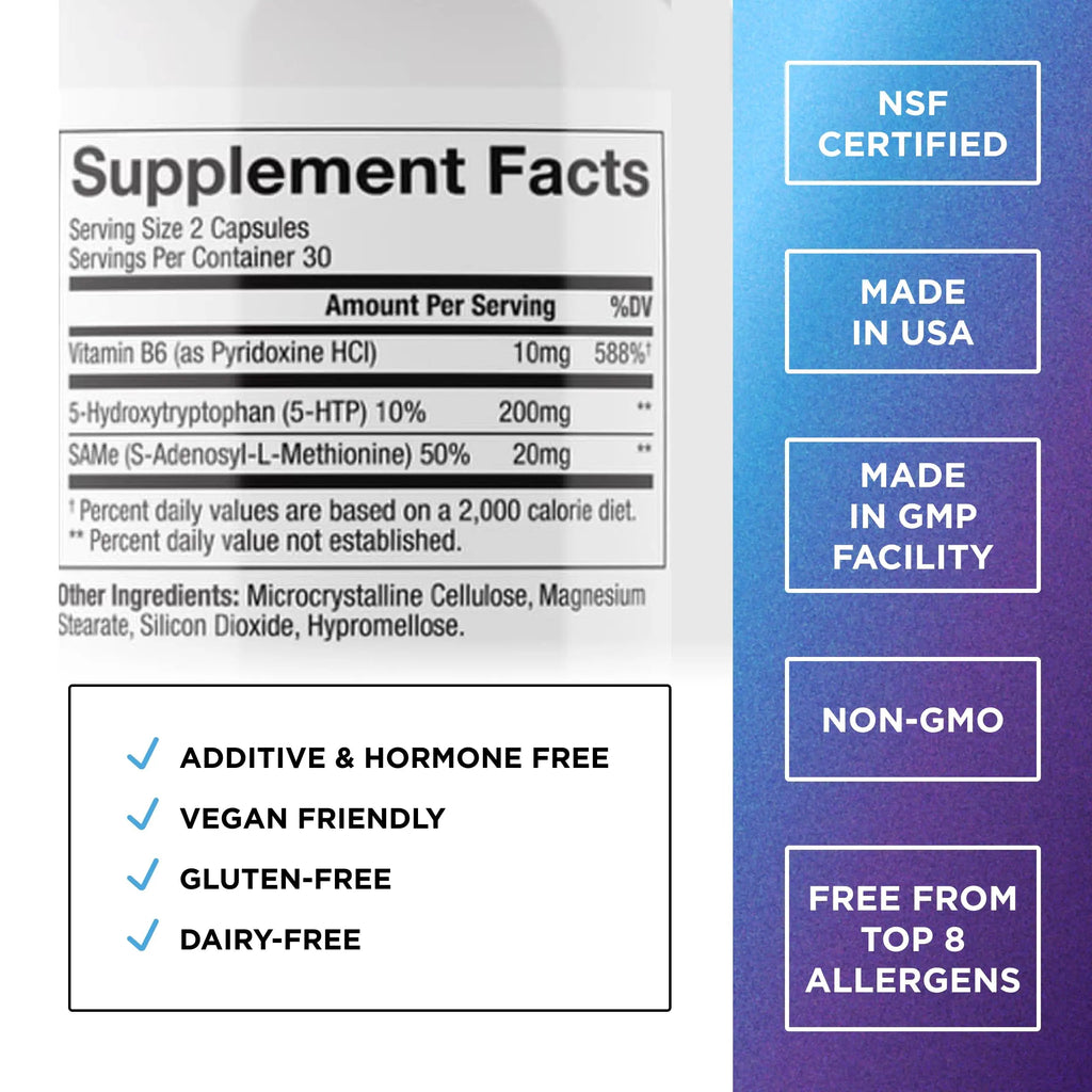 DR. EMIL NUTRITION 200 MG 5-HTP Plus with SAM-e to Maintain Normal Healthy Sleep and Create a Sense of Wellbeing - 5HTP Supplement with Vitamin DR. EMIL NUTRITION Au supplements