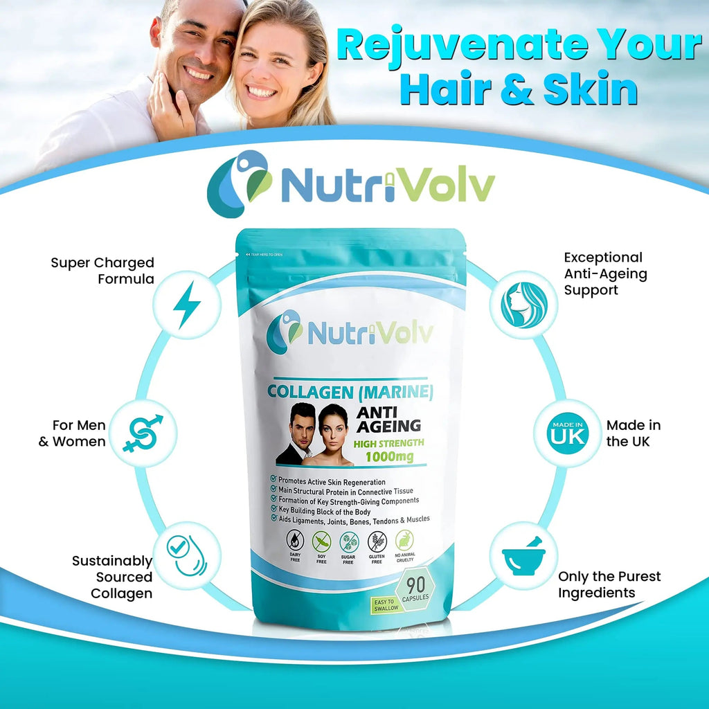 Nutrivolv Collagen Marine (1000mg) Supplement for Skin , Anti Ageing Nutrivolv Au supplements