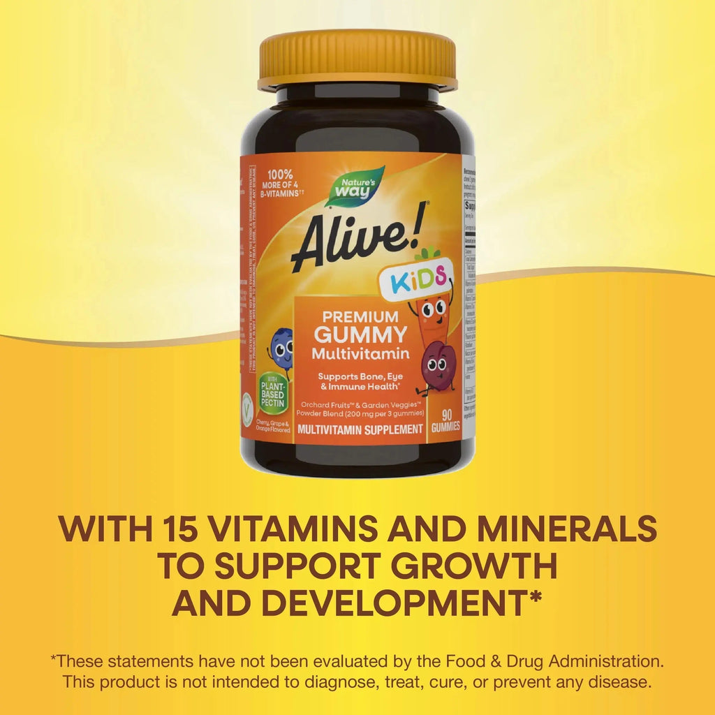 Nature's Way Alive! Children's Premium Gummy Multivitamin, Gluten Free, Made with Pectin, 90 Gummies Nature's Way Au supplements