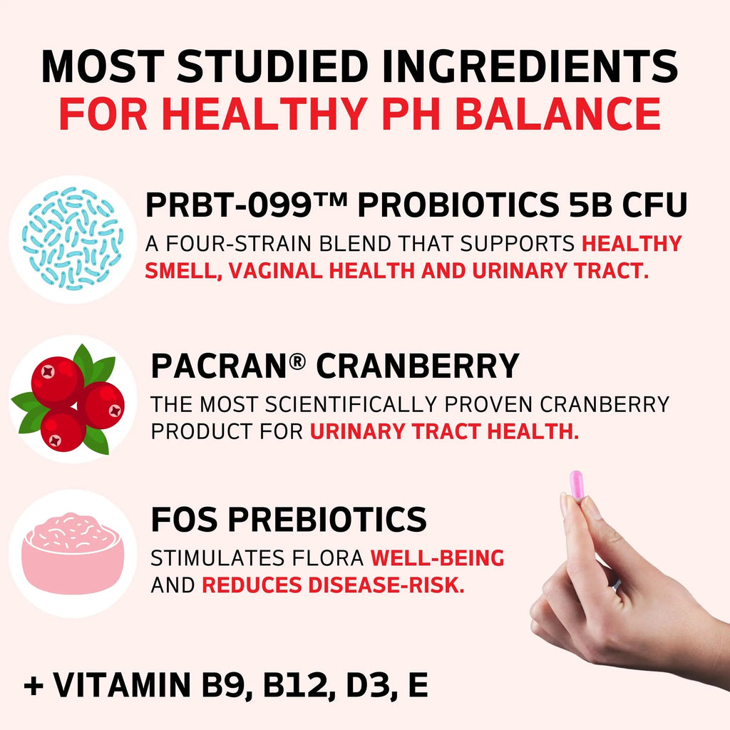 Purely Pink Prebiotic Probiotic Blend for Vaginal Health - Promote pH Balance, Healthy Flora and Odor Peach Perfect Au supplements