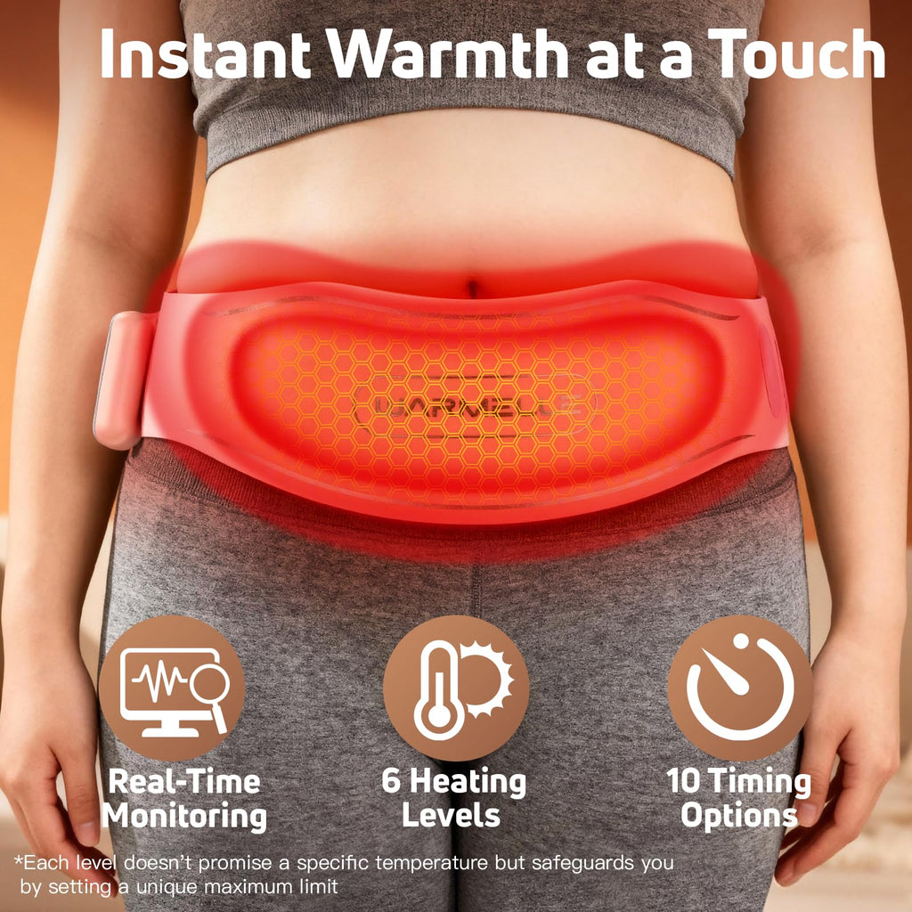 Heating Pad for Period Cramps, Portable Heating Pad for Back - Instant Soothing Menstrual Cramp Relief, Cordless Heating Pads Rechargeable with 5000mAh Battery, 6 Heat Settings, 10-99 Mins Timer WARMELLE Au supplements