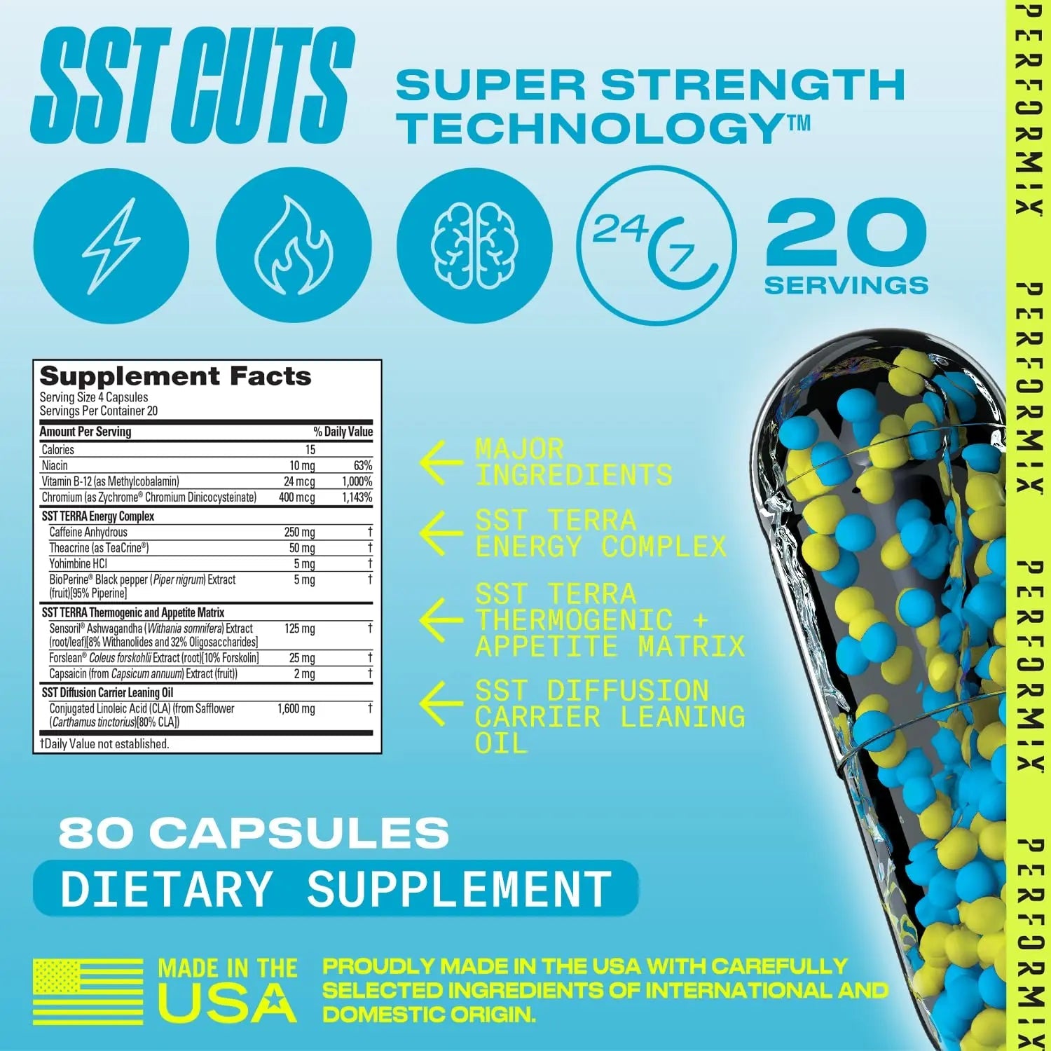 PERFORMIX - SST Cuts - Thermogenic with CLA - Energy, Focus & Mood PERFORMIX Au supplements