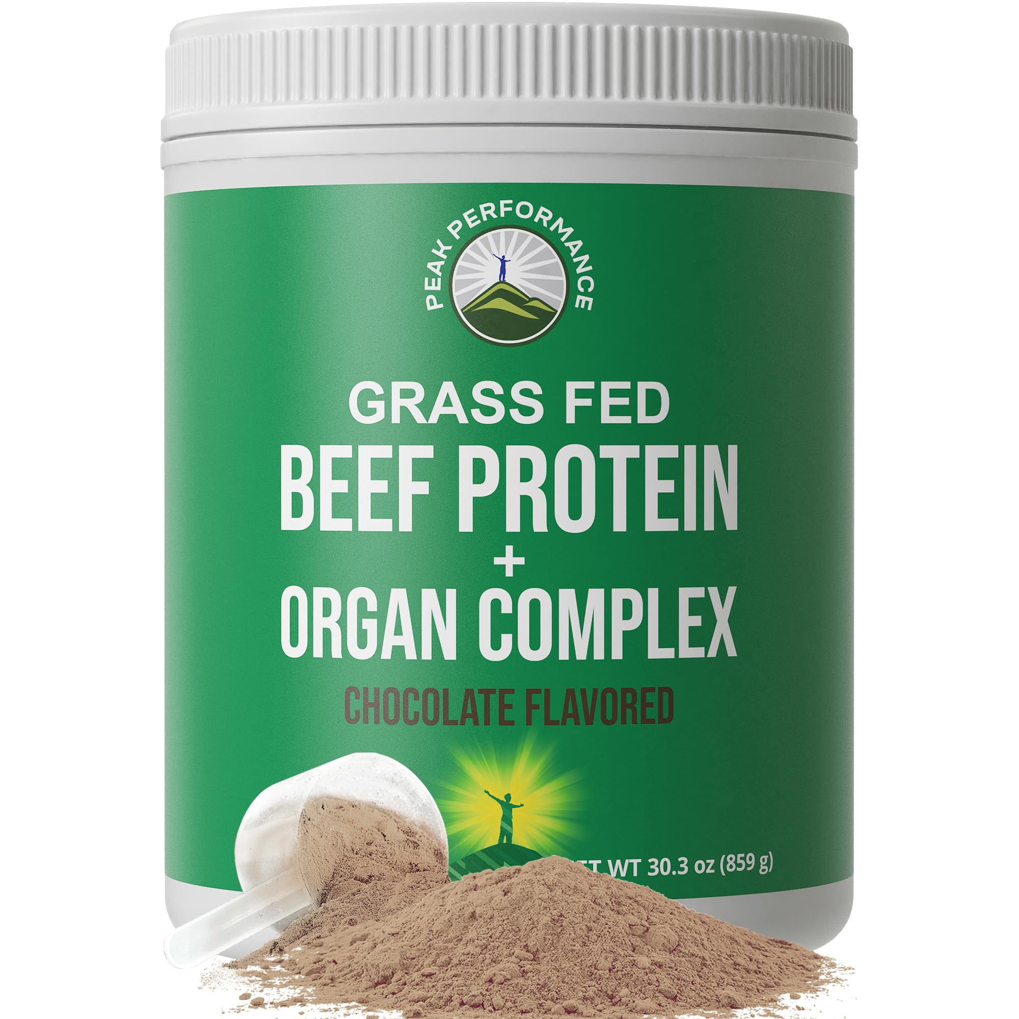Grass Fed Beef Protein Powder + Organ Complex. Lactose Free Great Tasting Beef Protein Isolate. Animal Based Non Dairy No Whey Paleo Carnivore Supplement for Muscle Building. Chocolate Flavor Peak Performance Au supplements