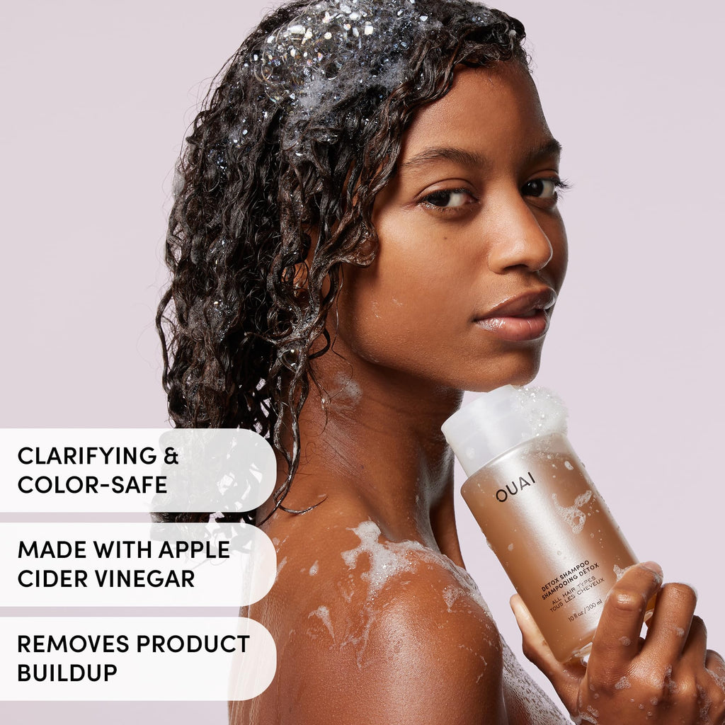OUAI Hair Care Set - Clarifying Shampoo & Exfoliating Scalp Scrub - Deep Cleansing & Balancing - Hair Care Kit with Detox Shampoo & Travel Size Sugar Scrub for Scalp (2 Count) OUAI Au supplements