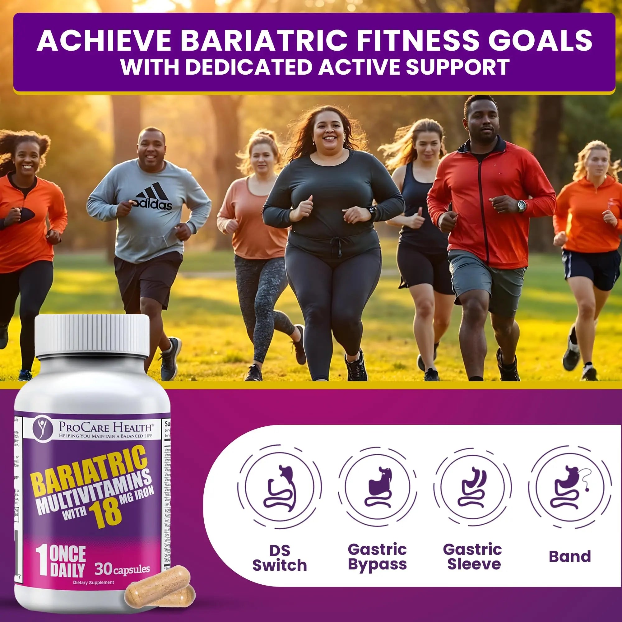 ProCare Health Bariatric Multivitamin with Iron 18mg (30 Easy to Swallow Capsules) - Post Op Bariatric Vitamins ProCare Health Au supplements