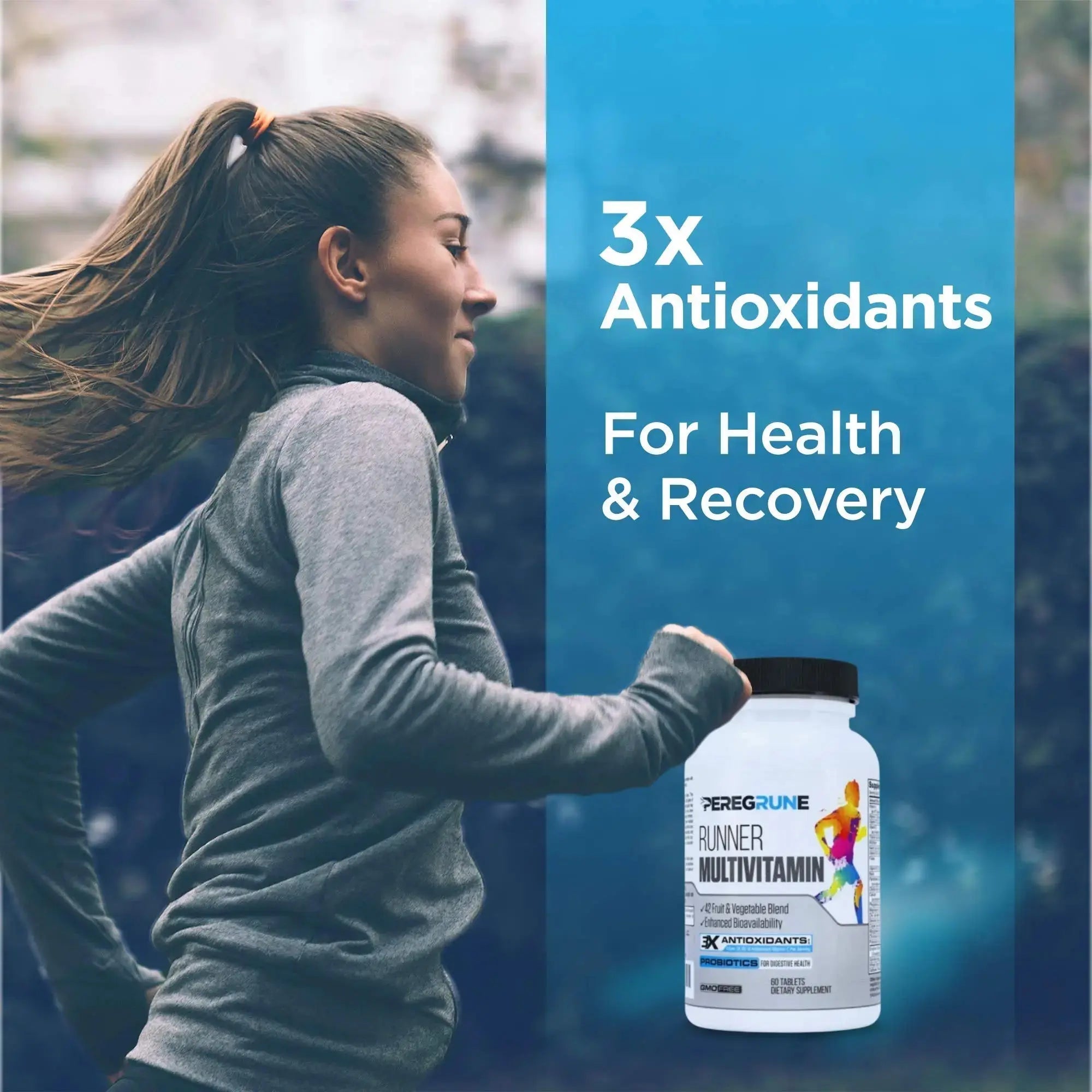 PEREGRUNE Runner Multivitamin | Engineered Vitamin with Antioxidants and Complete B Complex to Support Endurance & Energy | PEREGRUNE Au supplements