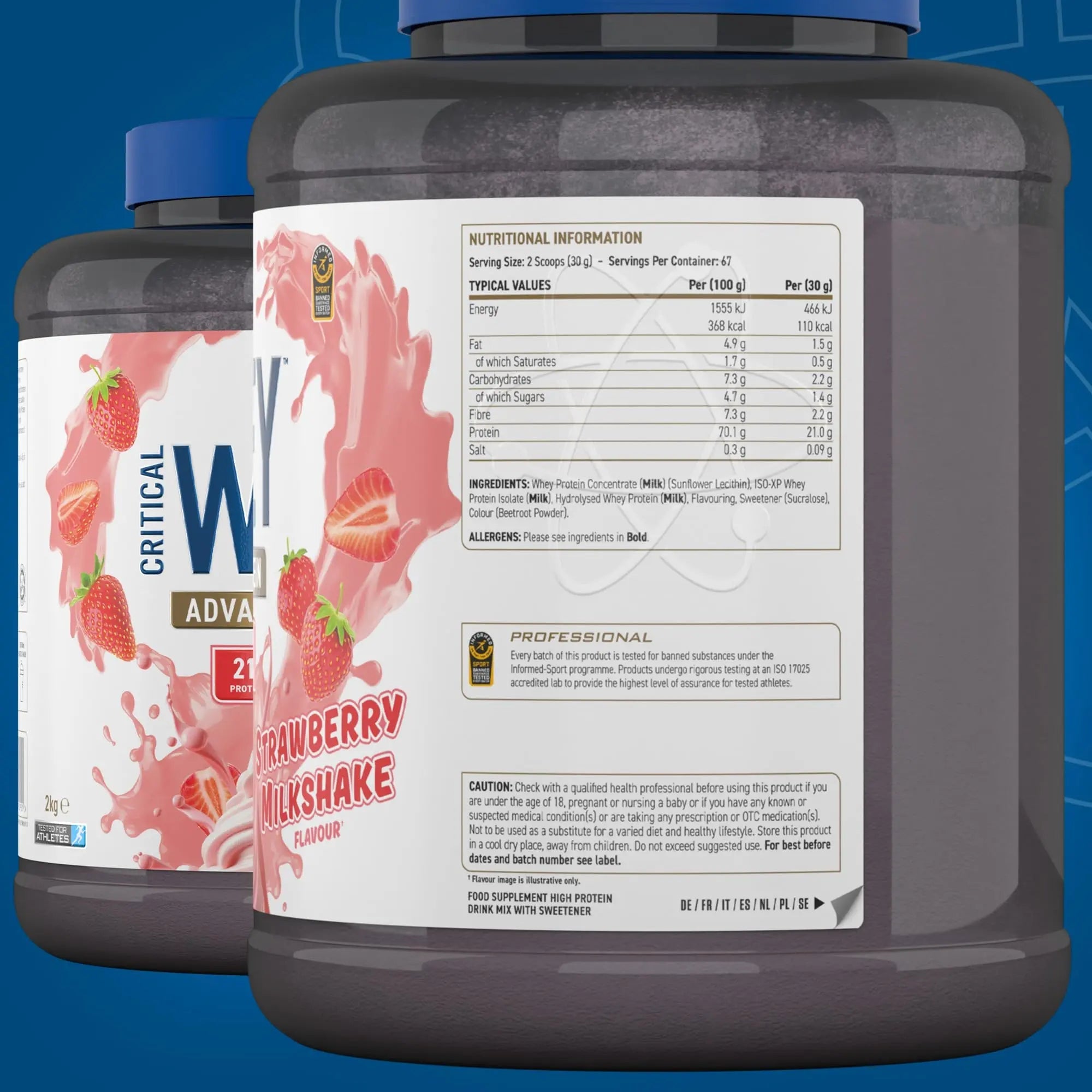 Applied Nutrition Critical Whey Protein Powder 2kg - High Protein Powder, Protein Milkshake Applied Nutrition Au supplements