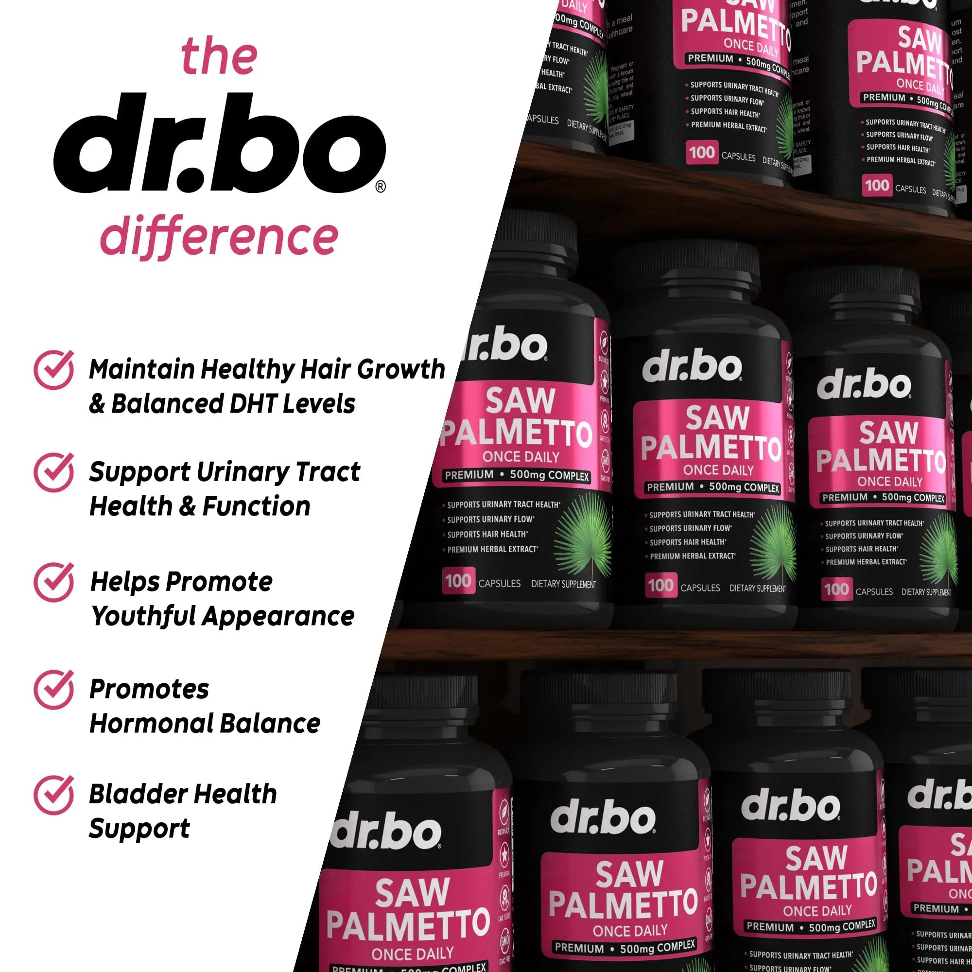 Saw Palmetto for Women Hair Loss - DHT Blocker for Women Hair Growth Plus Bladder DR. BO Au supplements