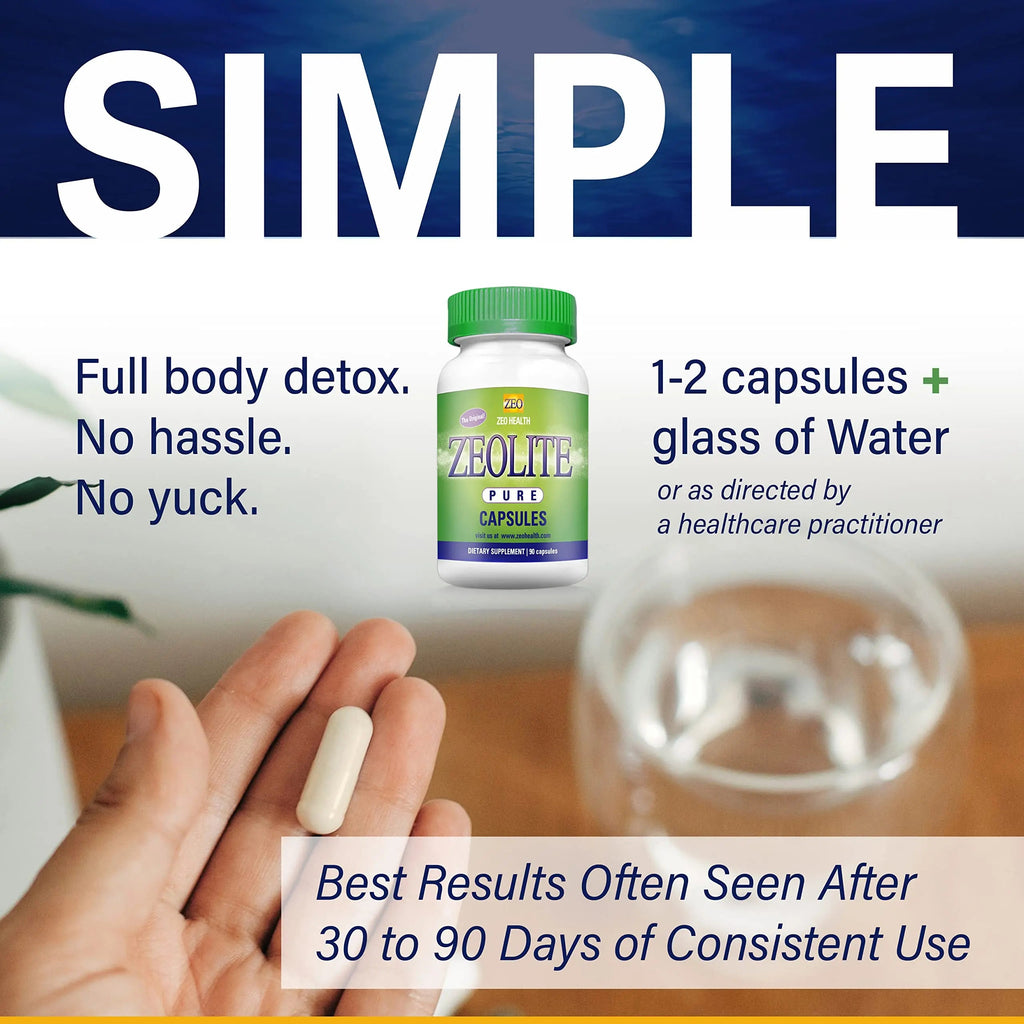 Zeolite Pure Capsules | Zeolite Detox, Extra Strength | Pure, Full Body Cleanse for Women Zeo Health Au supplements
