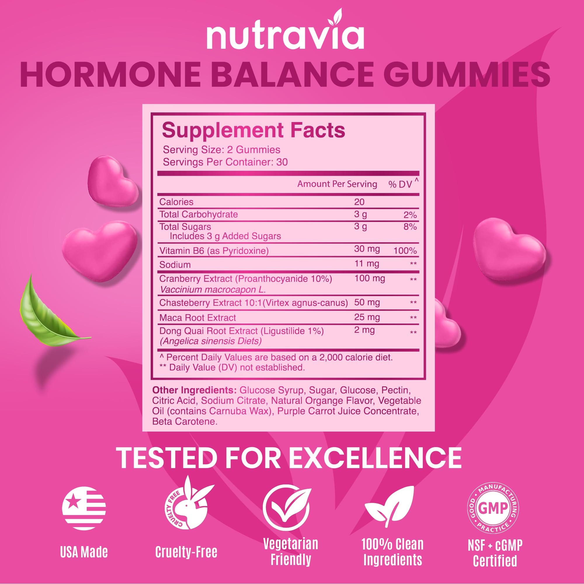 Hormone Balance For Women Gummies + PMS Relief Supplement - Supports Mood Swings, Clear Skin, Reduced Cramps and Bloating - Hormonal PMS Gummies PCOS Vitamin with Cranberry, Dong Quai (60 Gummies) Nutravia Au supplements