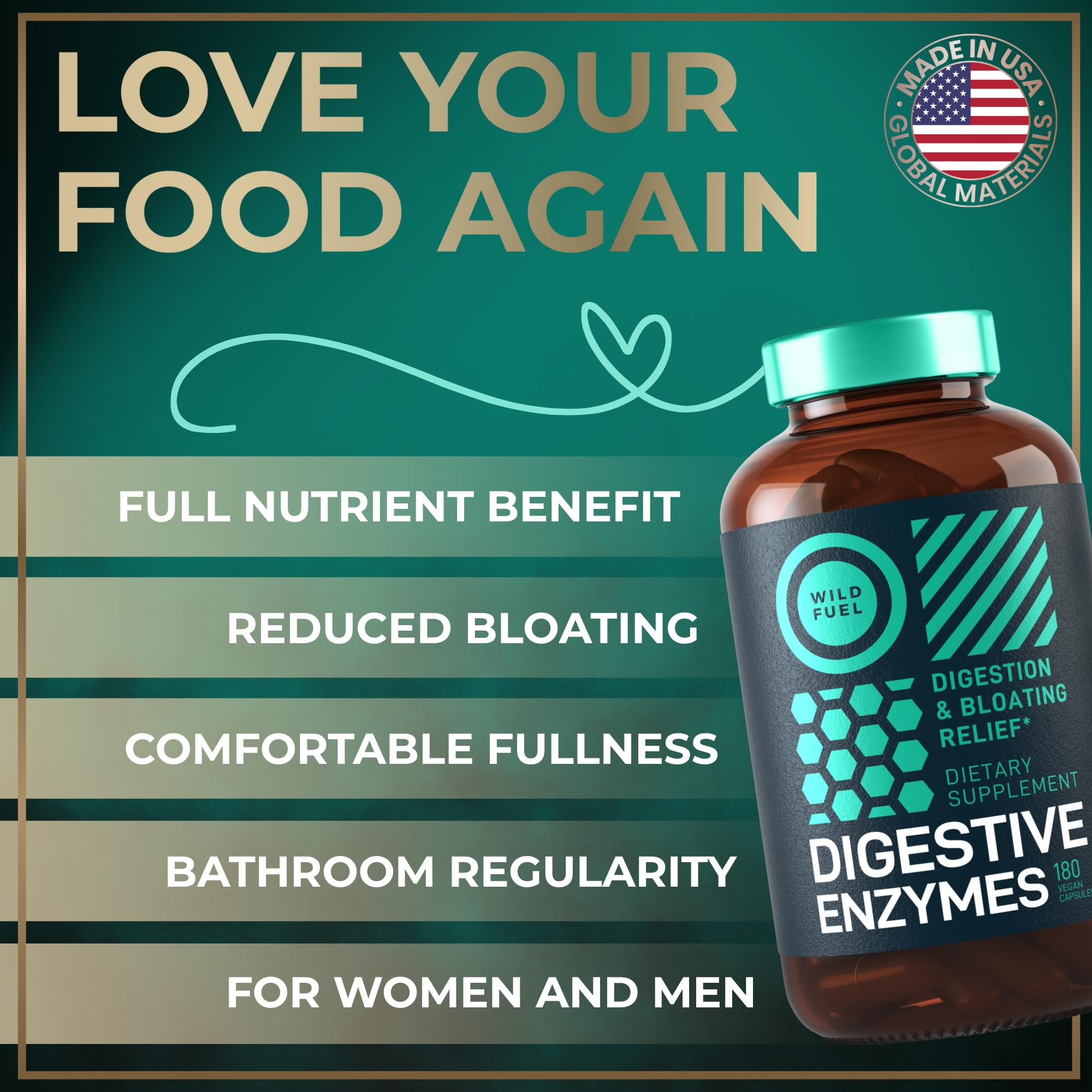 Complete Digestive Enzymes for Women & Men - 800mg Vegan Digestive Enzymes and Probiotics Prebiotics - Bloating Support, Gut Health & Digestion Supplement