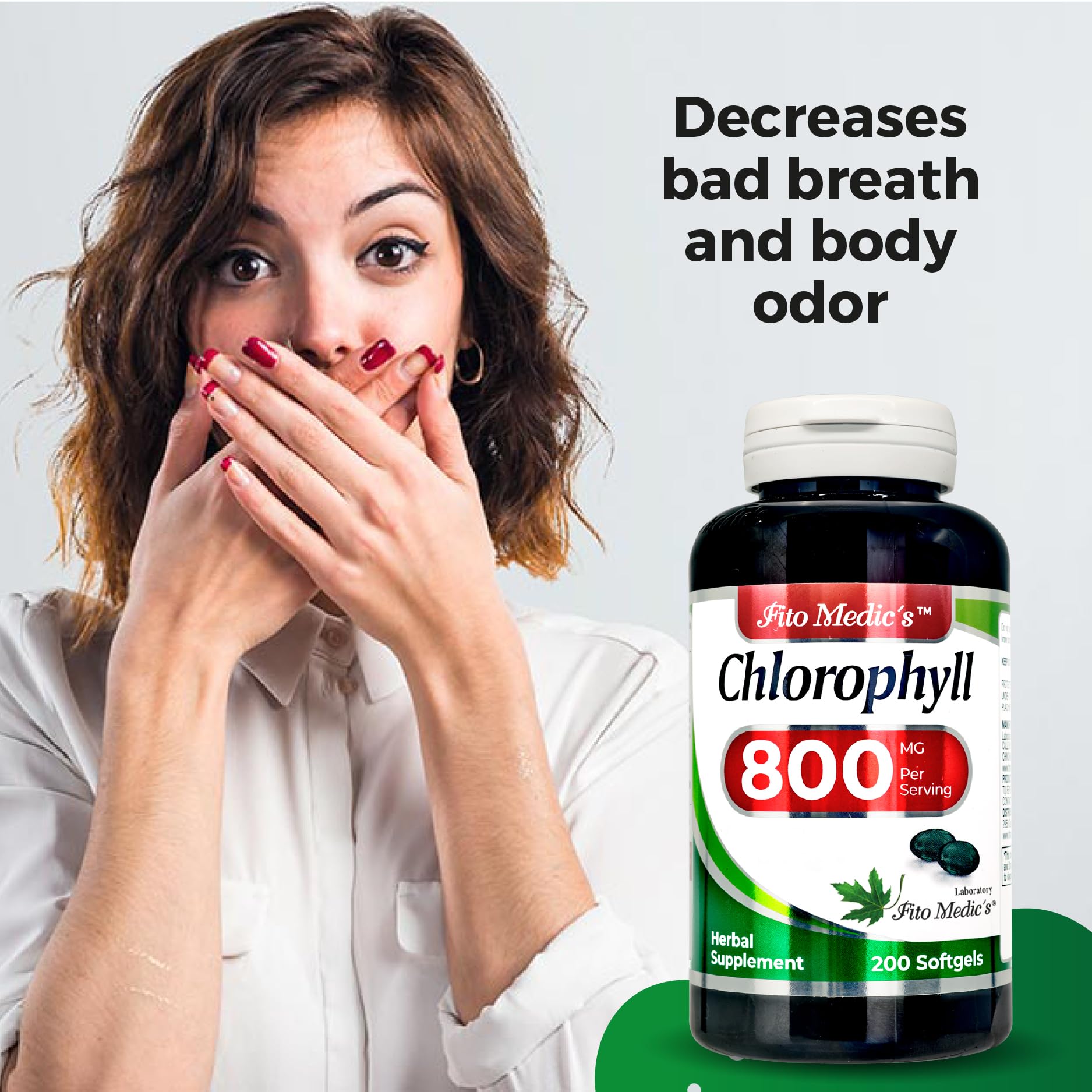 FITO MEDIC'S Lab Chlorophyll Supplement, 200 Softgels, Chlorophyll Capsules