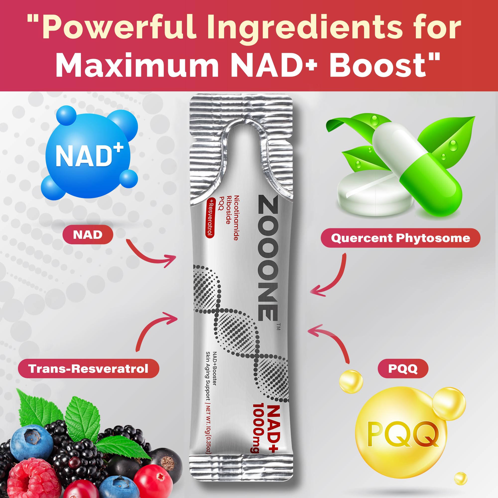 zooone- NAD+ Supplement 30pcs, Premium Nicotinamide Riboside & Resveratrol, DNA Repair & Healthy Aging， Advanced NAD Supplement for Men & Women, Boosts Cellular Energy. zooone Au supplements