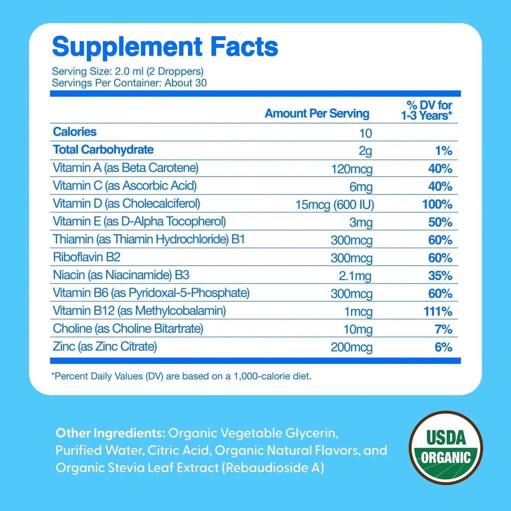 Feel Great Vitamins Organic Multivitamin Liquid Drops for Toddlers & Kids | Daily Essential Nutrients for Healthy Growth | The Feel Great Vitamin Company Au supplements