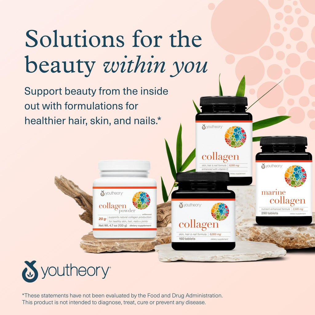 Youtheory Collagen Powder - Hydrolyzed Collagen Peptides with Vitamin C - Supports Healthy Bones, Joints & Immune System* - Unflavored - 10 oz (10-Day Supply) Youtheory Au supplements