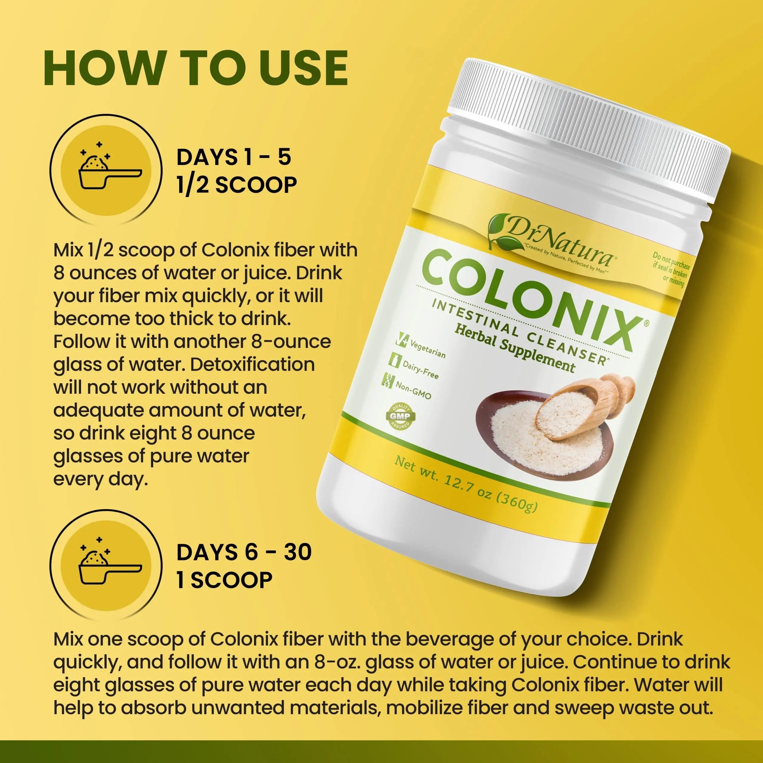 Dr Natura Colonix Intestinal Cleanser, All-Natural Daily Fiber, Colon Detox and Cleanse DrNatura Au supplements