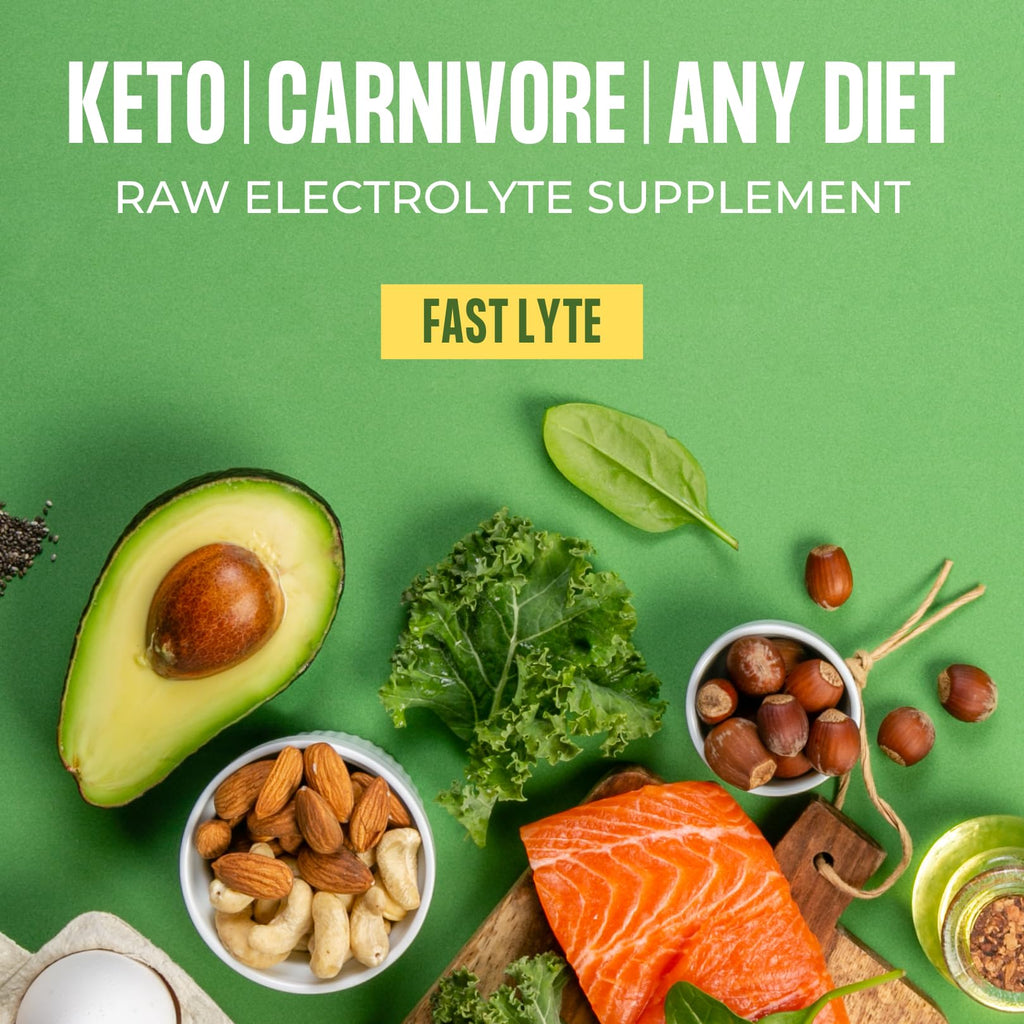 Fast Lyte Fasting Electrolyte Supplement Powder | No Sugar Unflavored Raw Electrolytes | 25% RDI Magnesium and Potassium with Trace Minerals | Carnivore & Keto Friendly