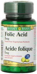 Nature's Bounty Folic Acid 1 mg 150 Tablets (Packaging May Vary)