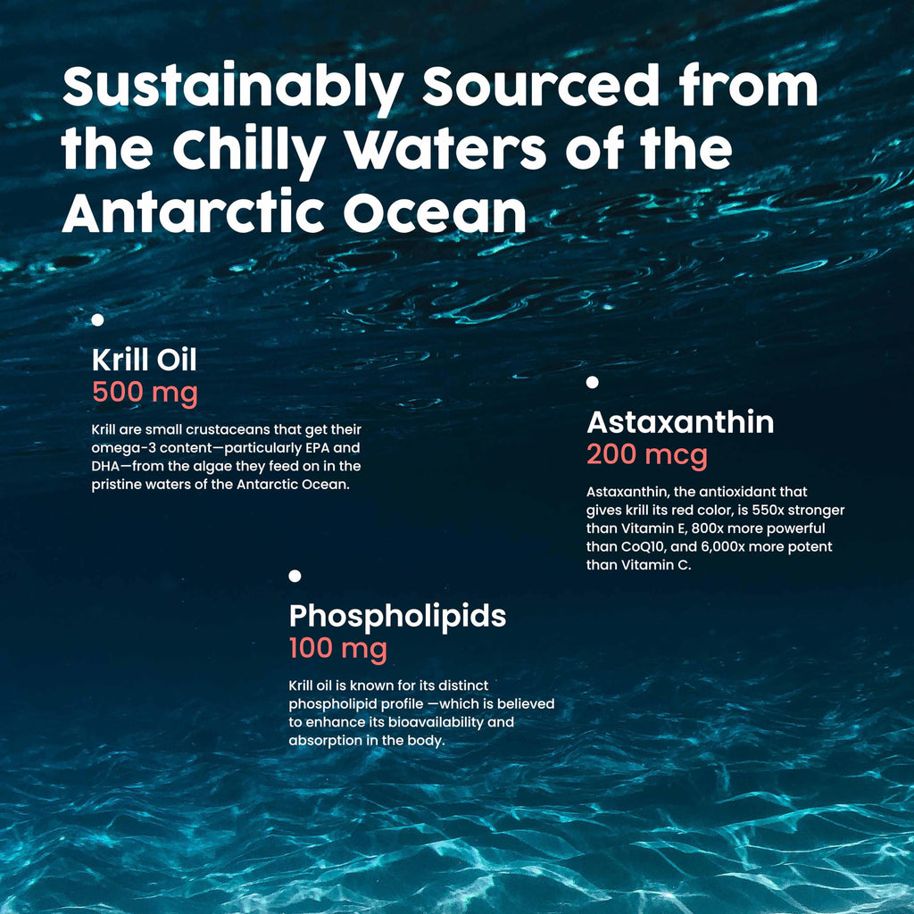 NativePath Antarctic Krill Oil - Wild-Caught Omega 3 Krill Oil 500mg Softgels with EPA, DHA and Astaxanthin - Supplement for Joint, Hear