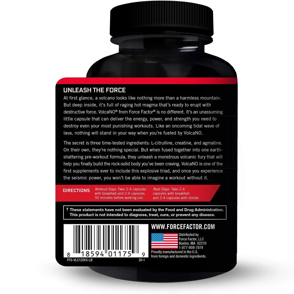 Force Factor Volcano Pre Workout Nitric Oxide Booster Supplement for Men with Creatine Force Factor Au supplements