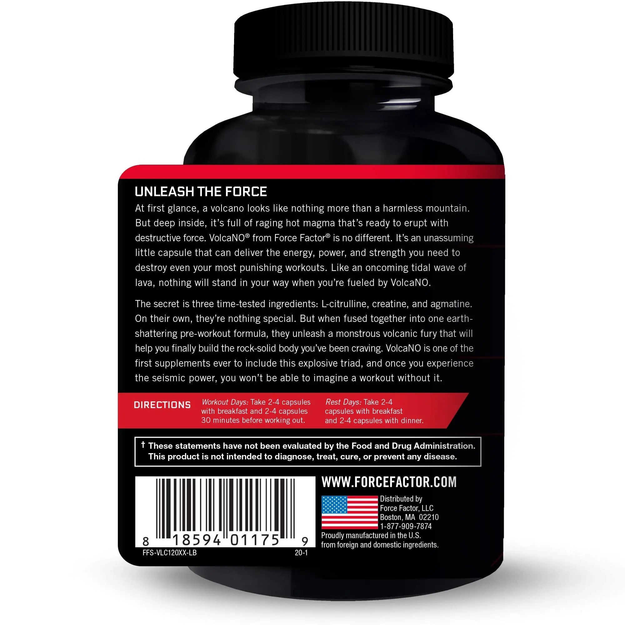 Force Factor Volcano Pre Workout Nitric Oxide Booster Supplement for Men with Creatine Force Factor Au supplements