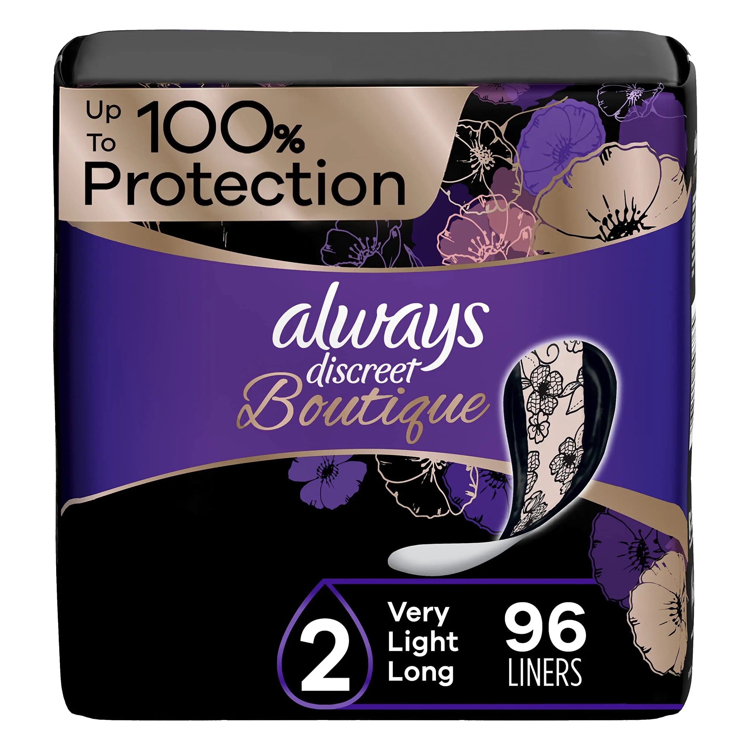 Always Discreet Boutique Adult Incontinence & Postpartum Liners For Women, Size 2, Very Light Always Discreet Au supplements