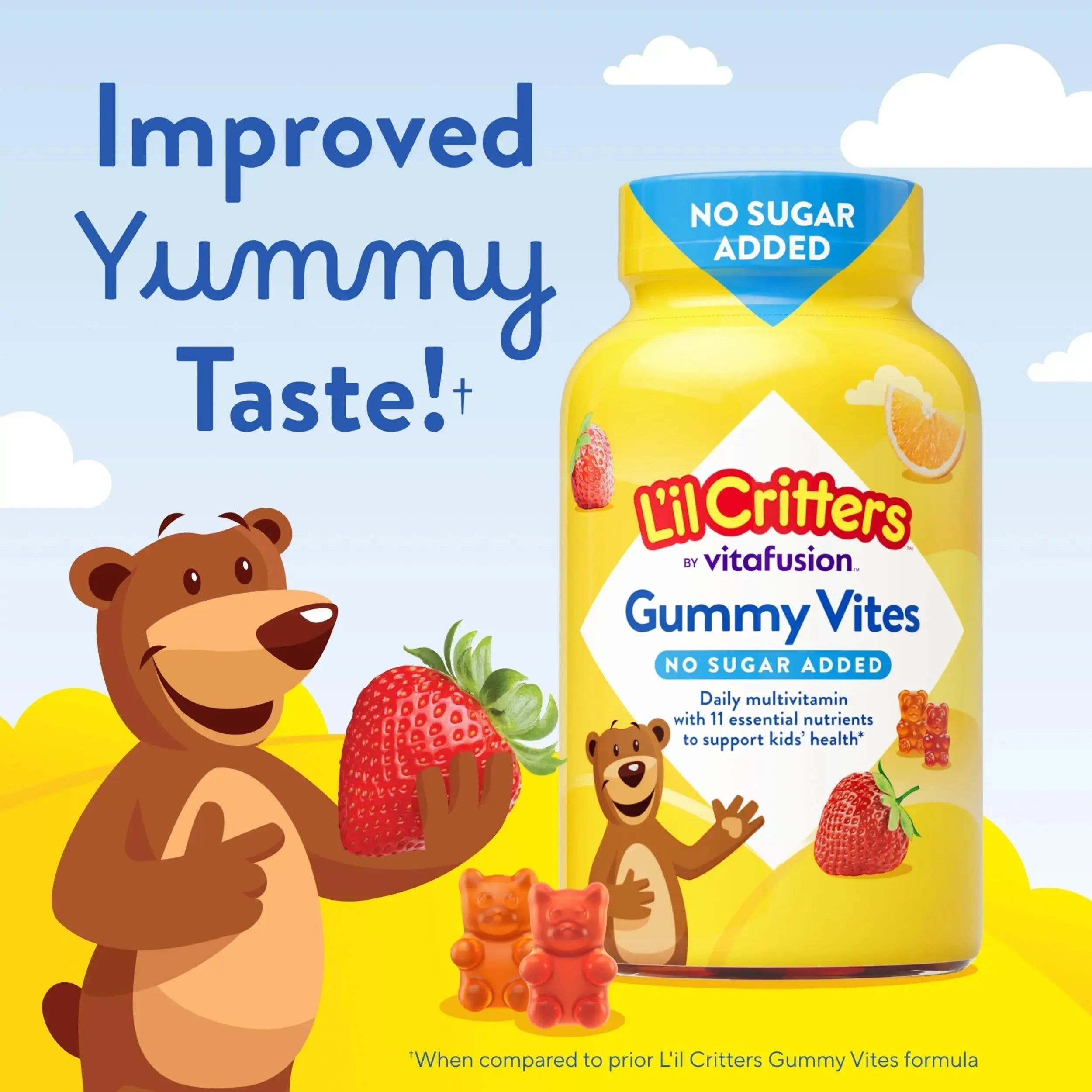 L’il Critters Gummy Vites No Sugar Added Daily Gummy Multivitamin for Ages 2+ Toddlers & Kids, Vitamin C, D3 for Immune Lil Critters Au supplements