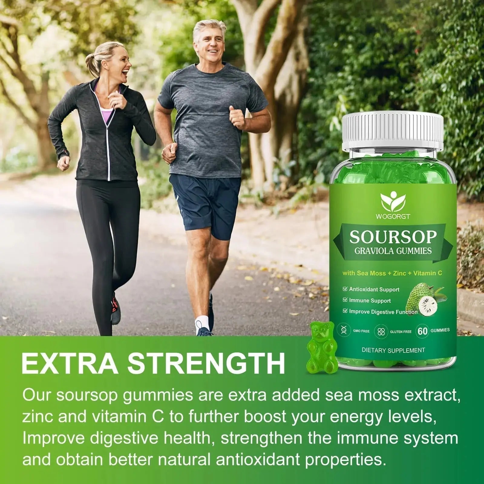 WOGORGT Soursop Graviola Gummies - Soursop Multivitamin Gummies with 200mg Sea Moss Extract for Antioxidant WOGORGT Au supplements