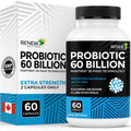 Renew Actives Probiotic Supplement for Digestive Health 60 Billion CFU per 2 Capsules - Advanced Formula with Prebiotic Benefits - Supports Gut Flora Balance & Wellness - Made in Canada - 60 Capsules Renew Actives Au supplements