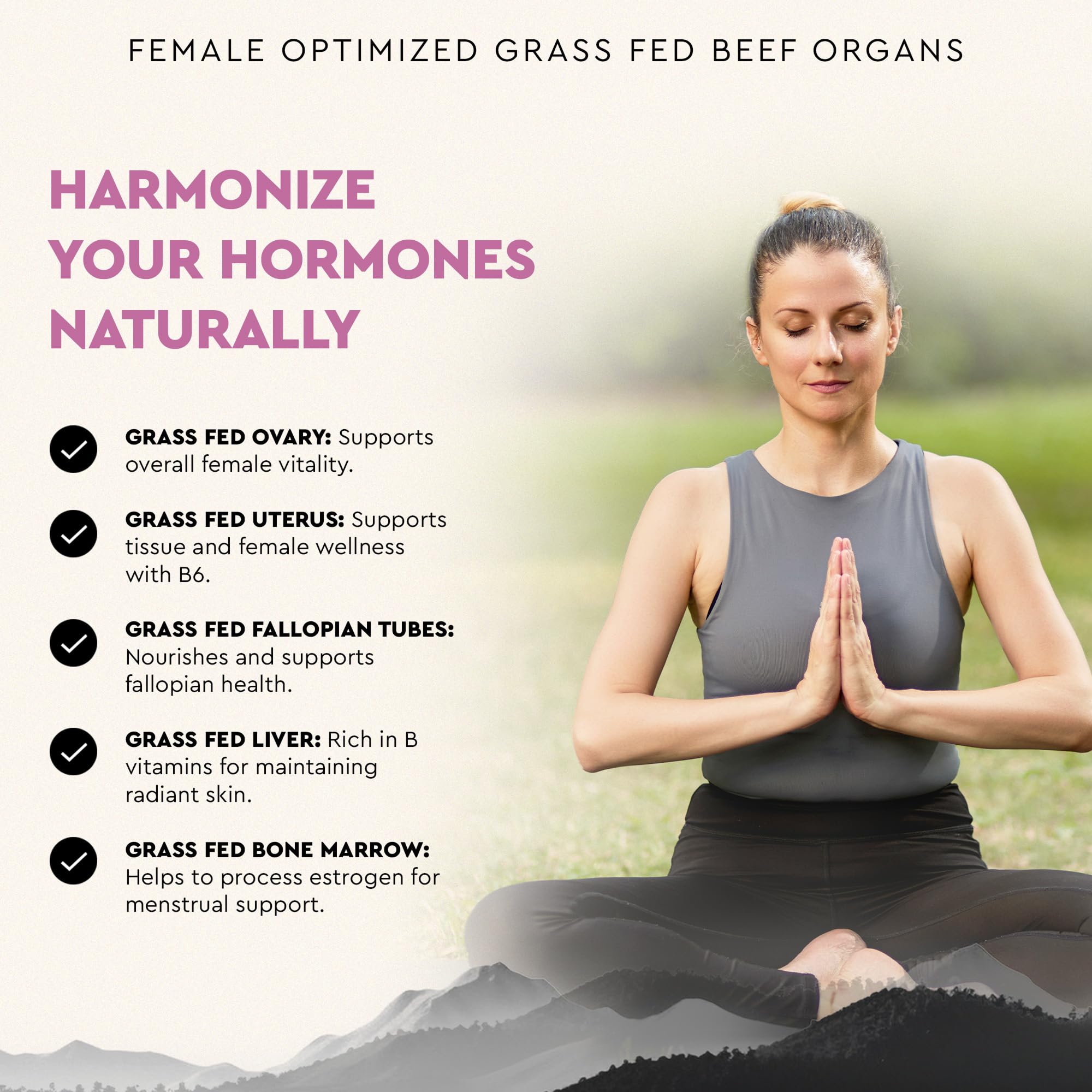 Beef Organ Supplement for Women – Supports Hormone Balance, Energy & Wellness – Grass Fed, Pasture Raised Superfood – Liver, Heart, Kidney, Bone Marrow – Collagen, CoQ10, B12 – Female Support Blend Ancestral Supplements Au supplements