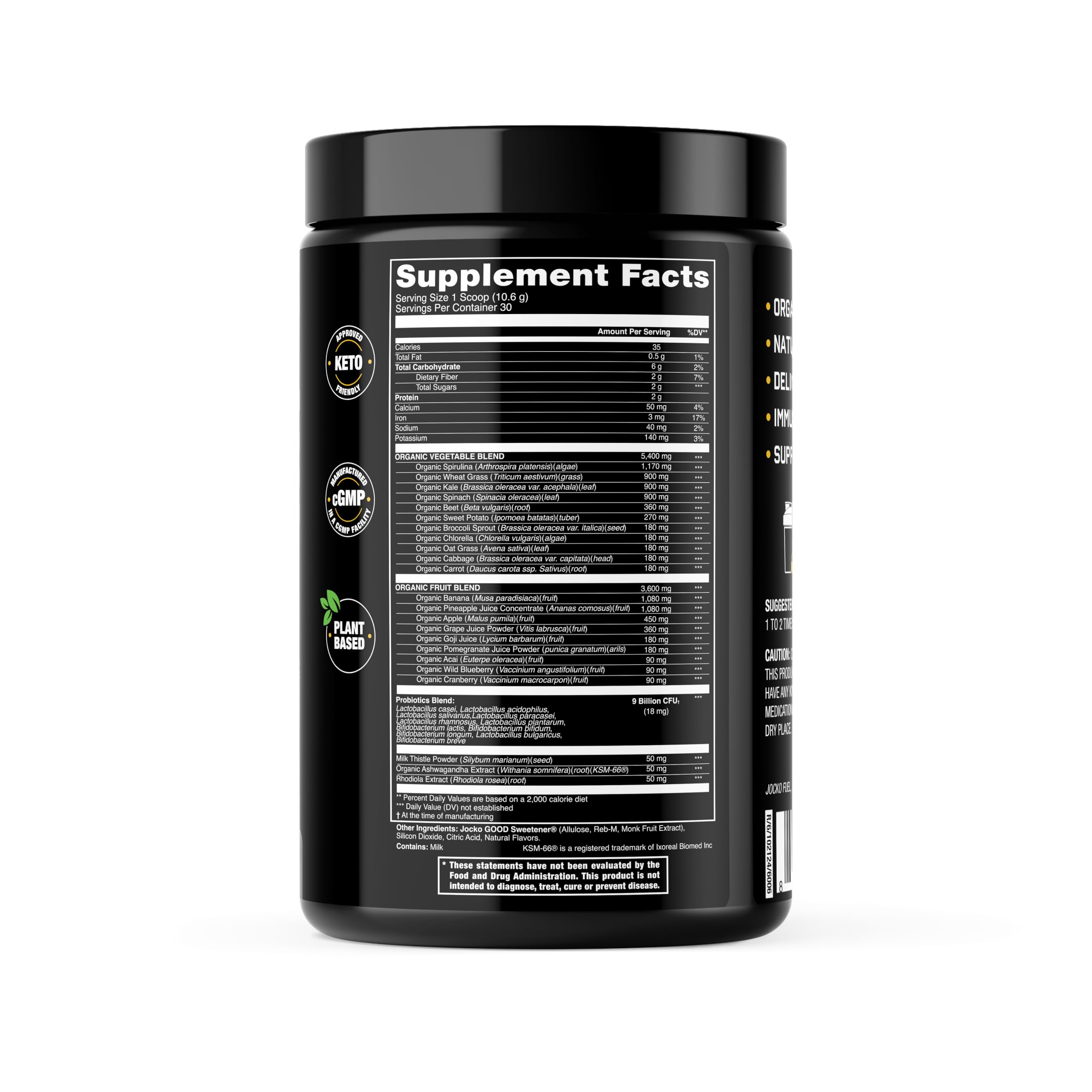 Jocko Fuel Daily Greens Powder - Premium Organic Greens Superfood Powder for Gut Health, Digestion, Bloating, Immune Support with Spirulina, Chlorella,