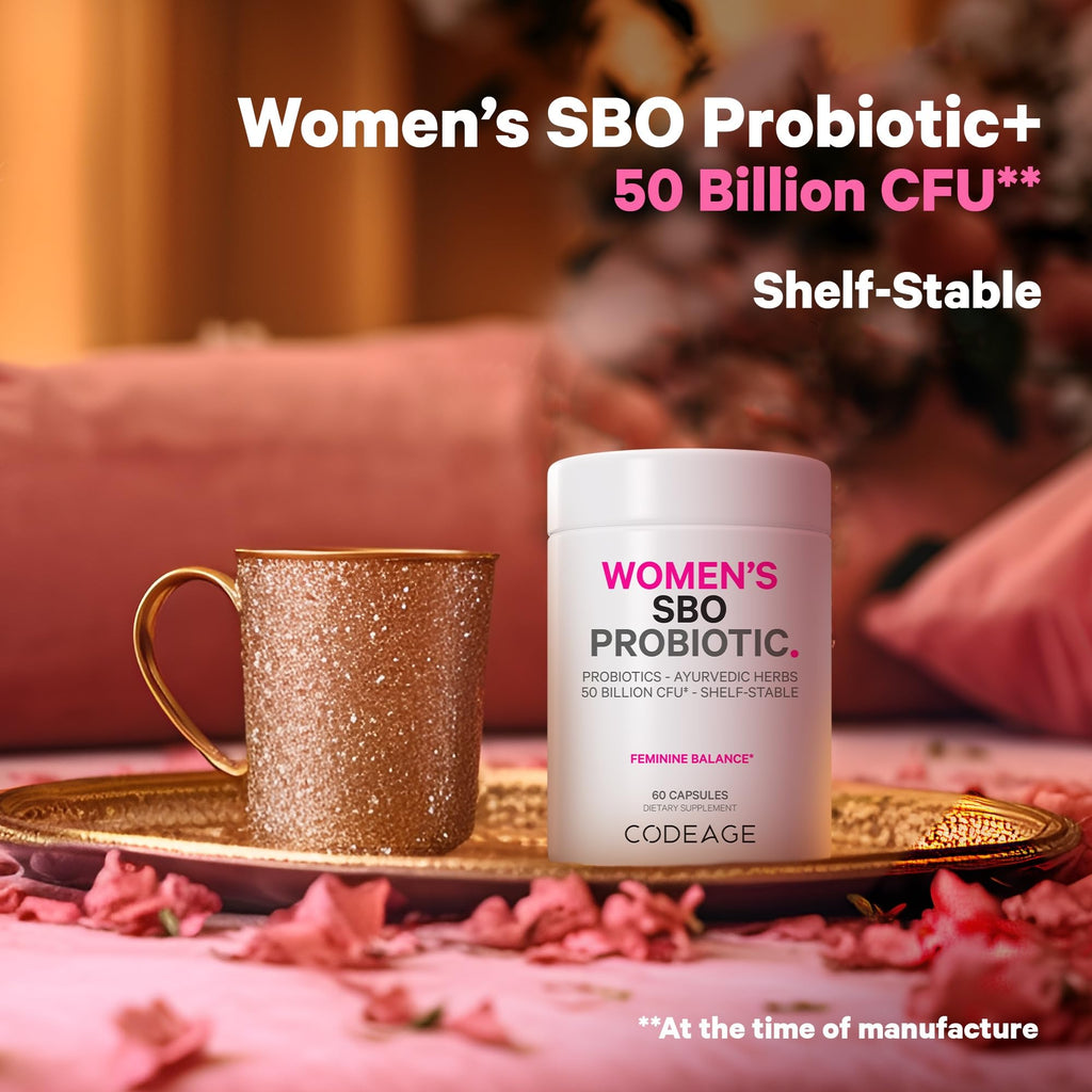 Codeage Women’s Probiotics Supplement - 50 Billion CFUs - SBO Probiotics & Prebiotics - Cranberries - Feminine Health - Fermented Botanical Blend, Whole Food Supplement - Vegan, Non-GMO - 60 Capsules Codeage Au supplements