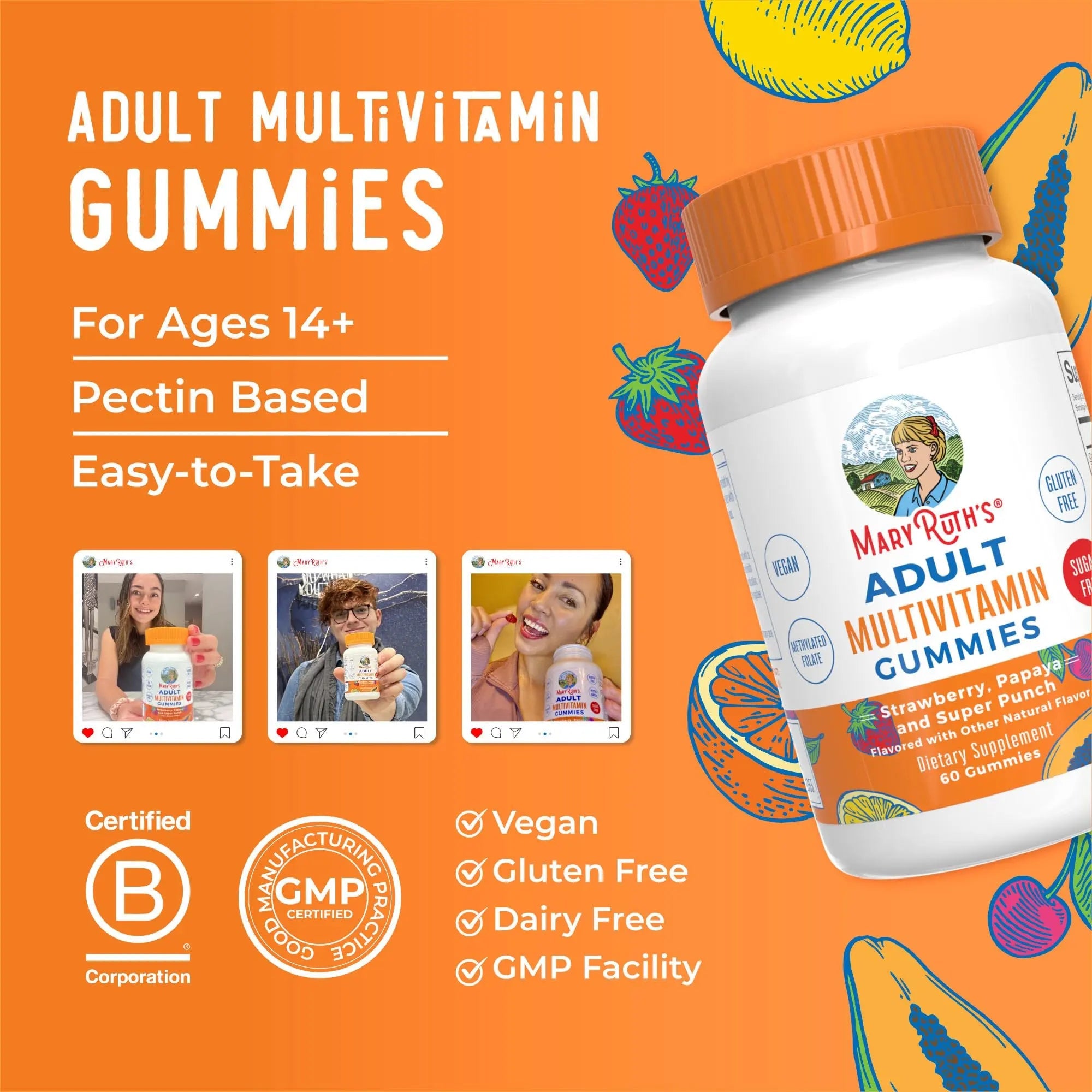 MaryRuth Organics Multivitamin for Women and Men | Sugar Free | Adult Multimineral Gummy with Vitamin C | MaryRuth Organics Au supplements