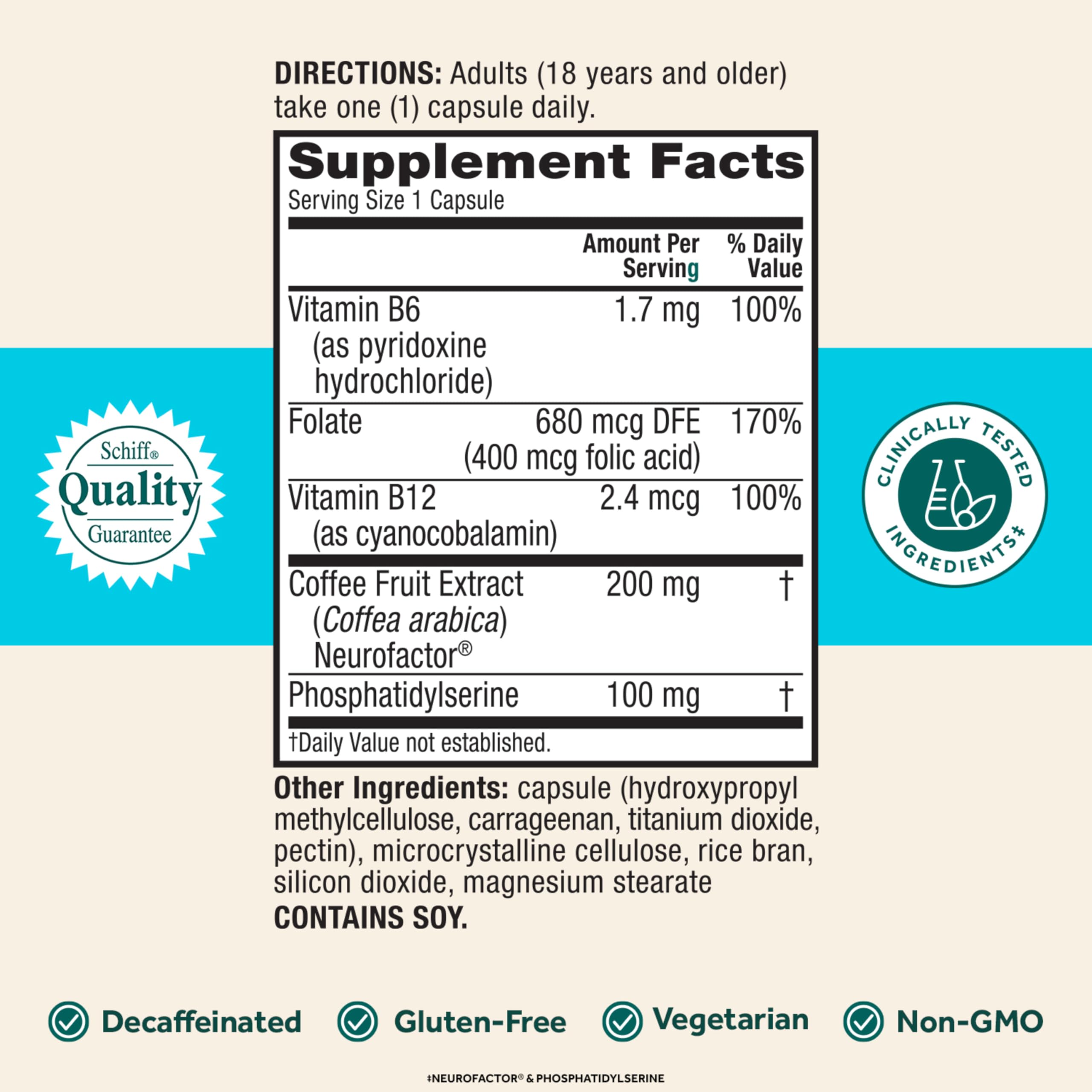 NEURIVA Plus Brain Supplement for Memory and Focus Clinically Tested Nootropics for Concentration for Mental Clarity, Cognitive Enhancement Vitamins B6, B12