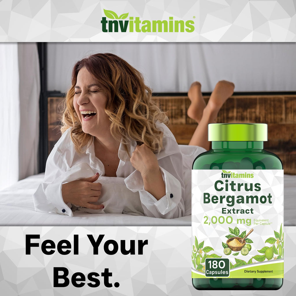 tnvitamins Citrus Bergamot 2000mg - 180 Capsules | Ultra Potent Citrus Bergamot Supplement 2000 mg Per 1 Capsule Serving