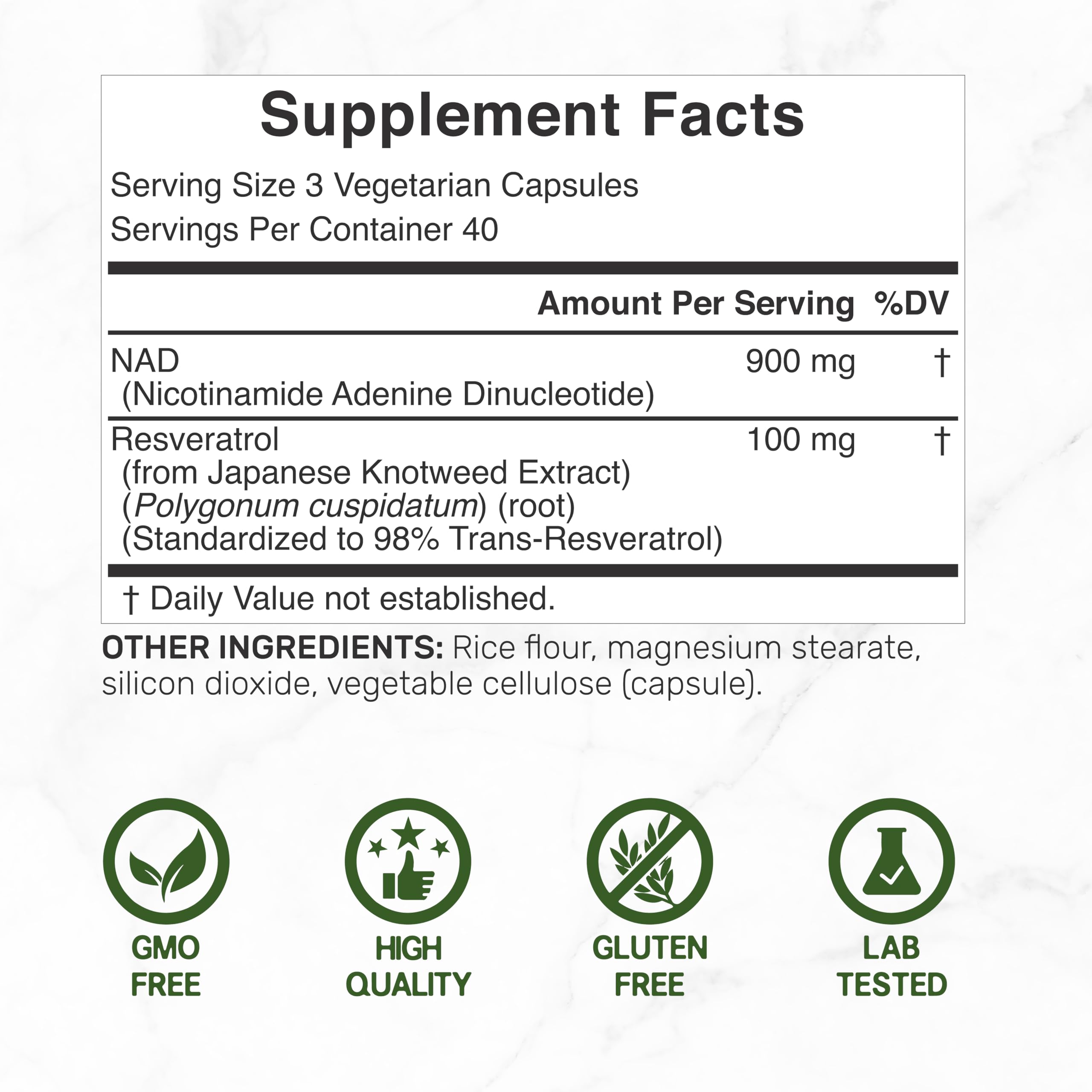 NAD+ Resveratrol Supplement 1,000mg Per Serving, 120 Veggie Capsules | 2-in-1 Extra Strength NMN Supplement Alternative | NAD Supplements for Women & Men | Non-GMO, Gluten Free DEAL SUPPLEMENT Au supplements