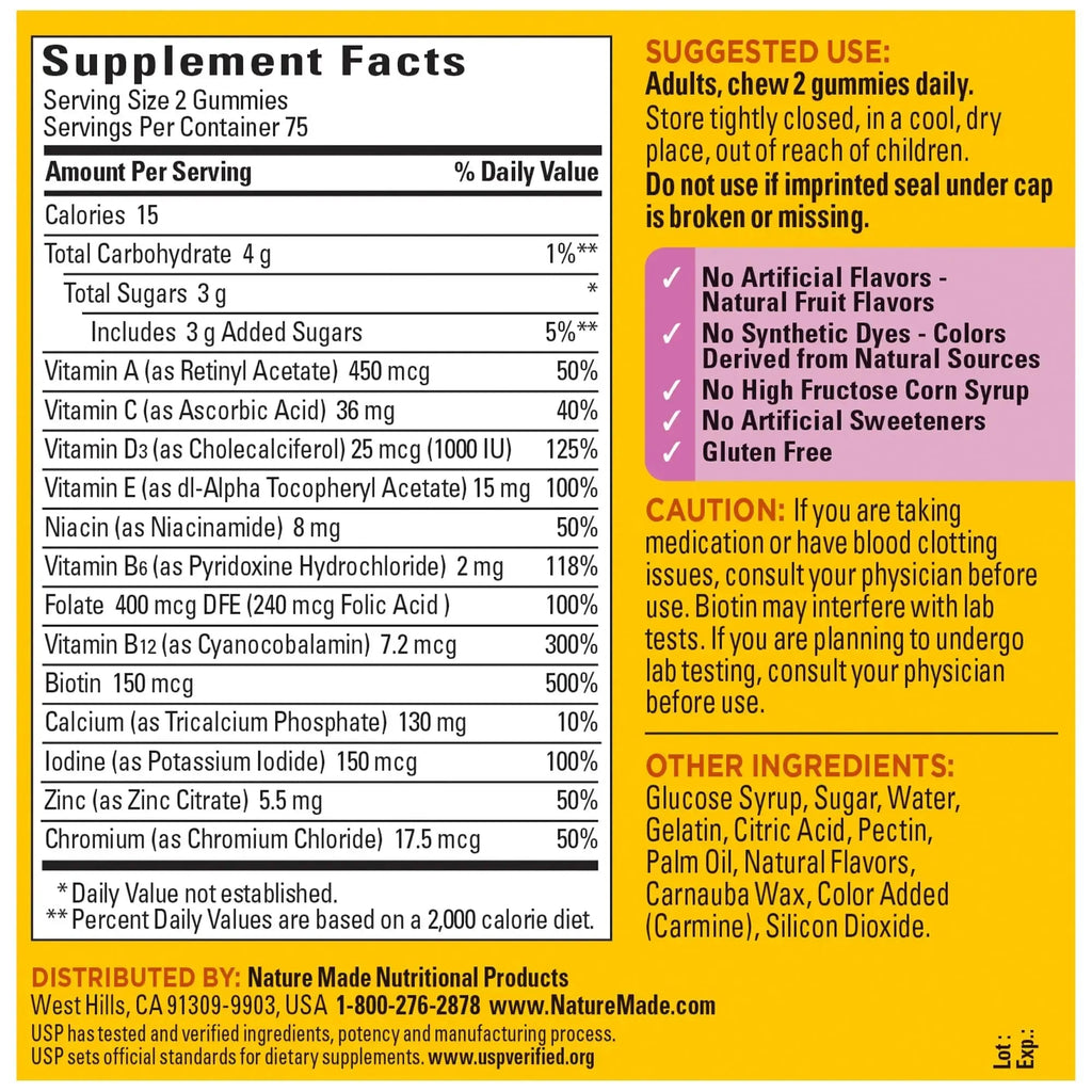Nature Made Multivitamin Gummies Combo Pack for Him & Her, Tasty Men & Womens Multivitamin with Vitamin C, Vitamin D3, B Vitamins Nature Made Au supplements