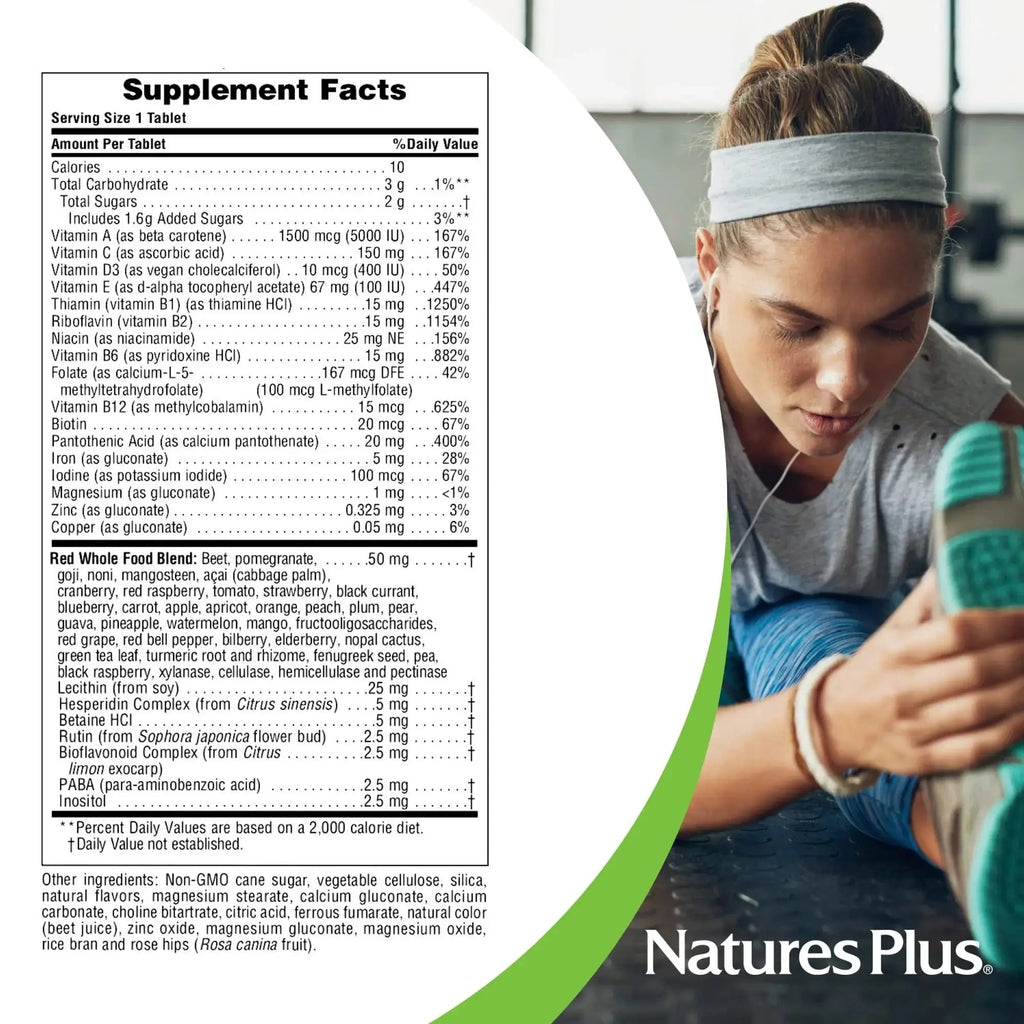 NaturesPlus Adult's Chewable - 60 Tablets, Exotic Red Berry Flavor - Multivitamin & Mineral - Vegetarian, Gluten Free - 60 Servings NaturesPlus Au supplements