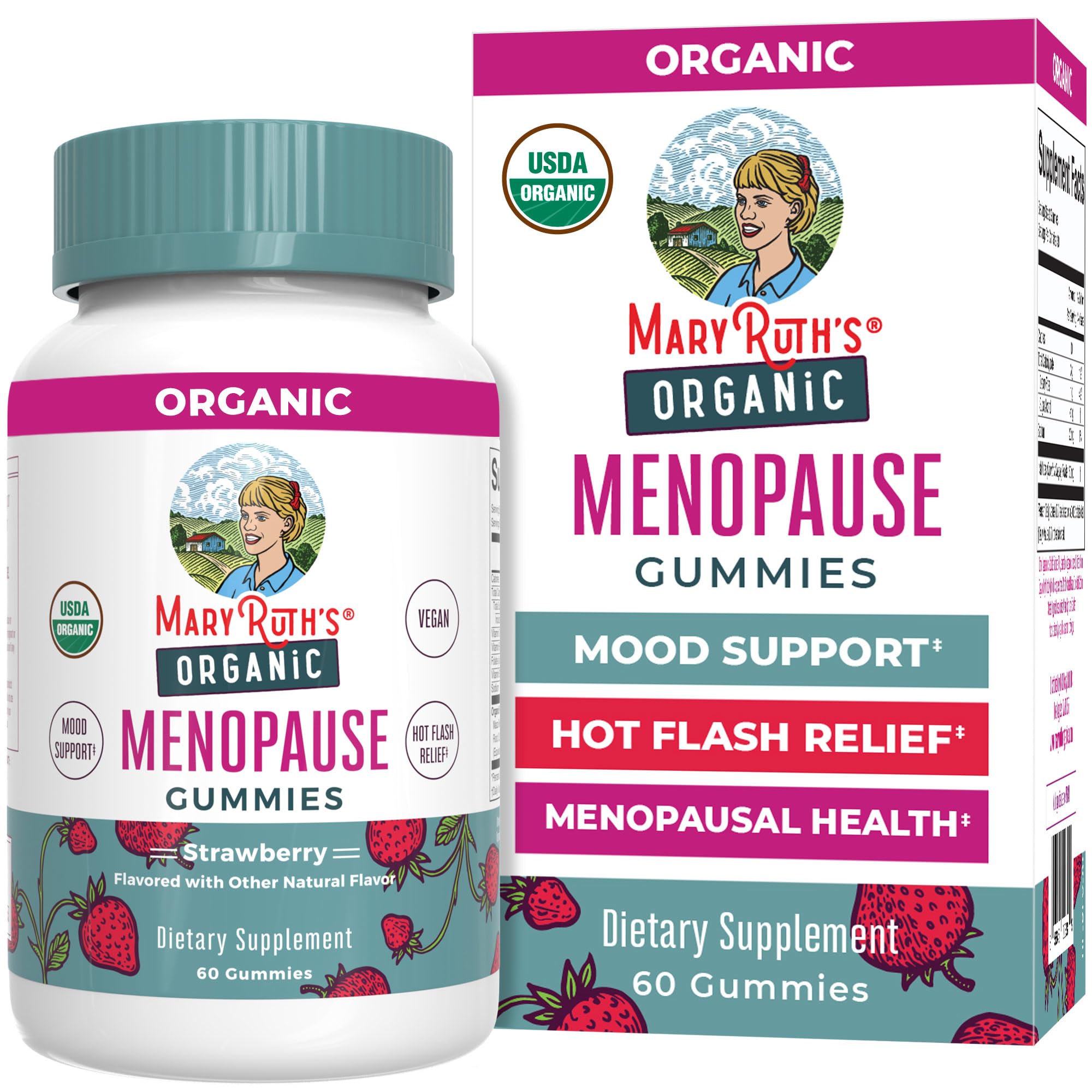 Organic Menopause Gummies by MaryRuth's | Menopause Supplements for Women | Mood Support | Hot Flash Relief | Maca Root | Black Cohosh | USDA Organic | Non-GMO | Vegan | 30 Servings MARYRUTH'S Au supplements