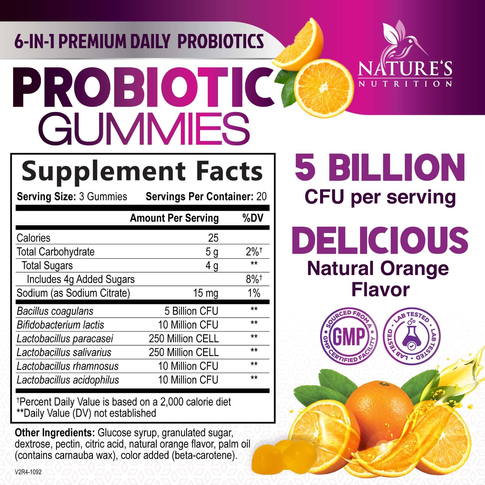 Probiotics for Digestive Health Gummies 5 Billion CFU - 6 Unique Strains for Daily Immune Support & Gut Health, Constipation, Gas & Bloating - Best Probiotic Supplement for Women & Men - 60 Gummies Nature's Nutrition Au supplements