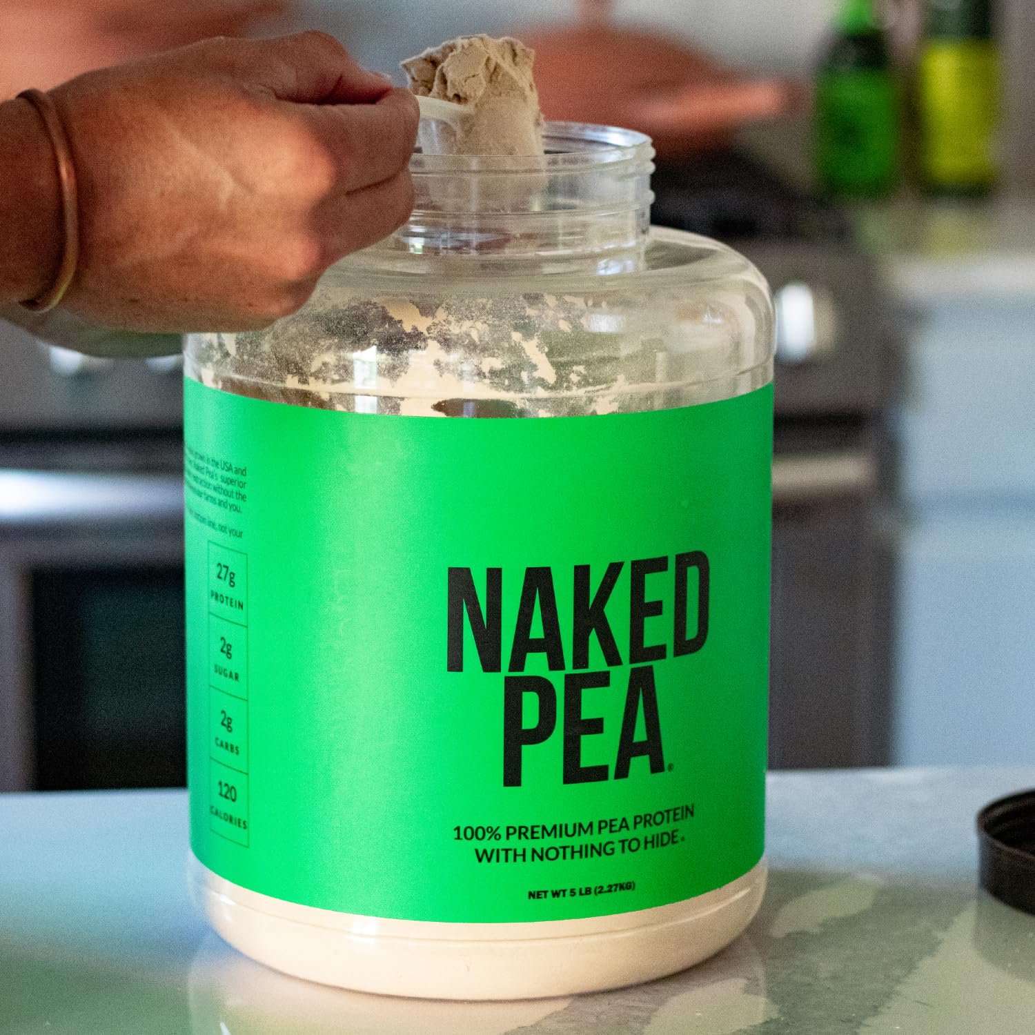 NAKED Pea - 5LB 100% Pea Protein Powder from North American Farms - Unflavored Vegan Pea Protein Isolate - NSF Certified, Plant Protein Powder, Easy to Digest - 76 Servings