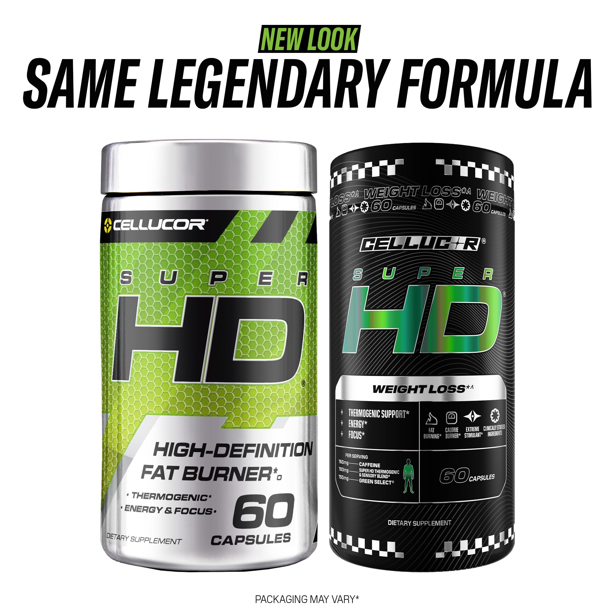 Cellucor SuperHD Thermogenic Fat Burner Weight Loss Supplement, Appetite Suppressant, & Energy Booster Capsimax, Green Tea Extract, 160mg Caffeine